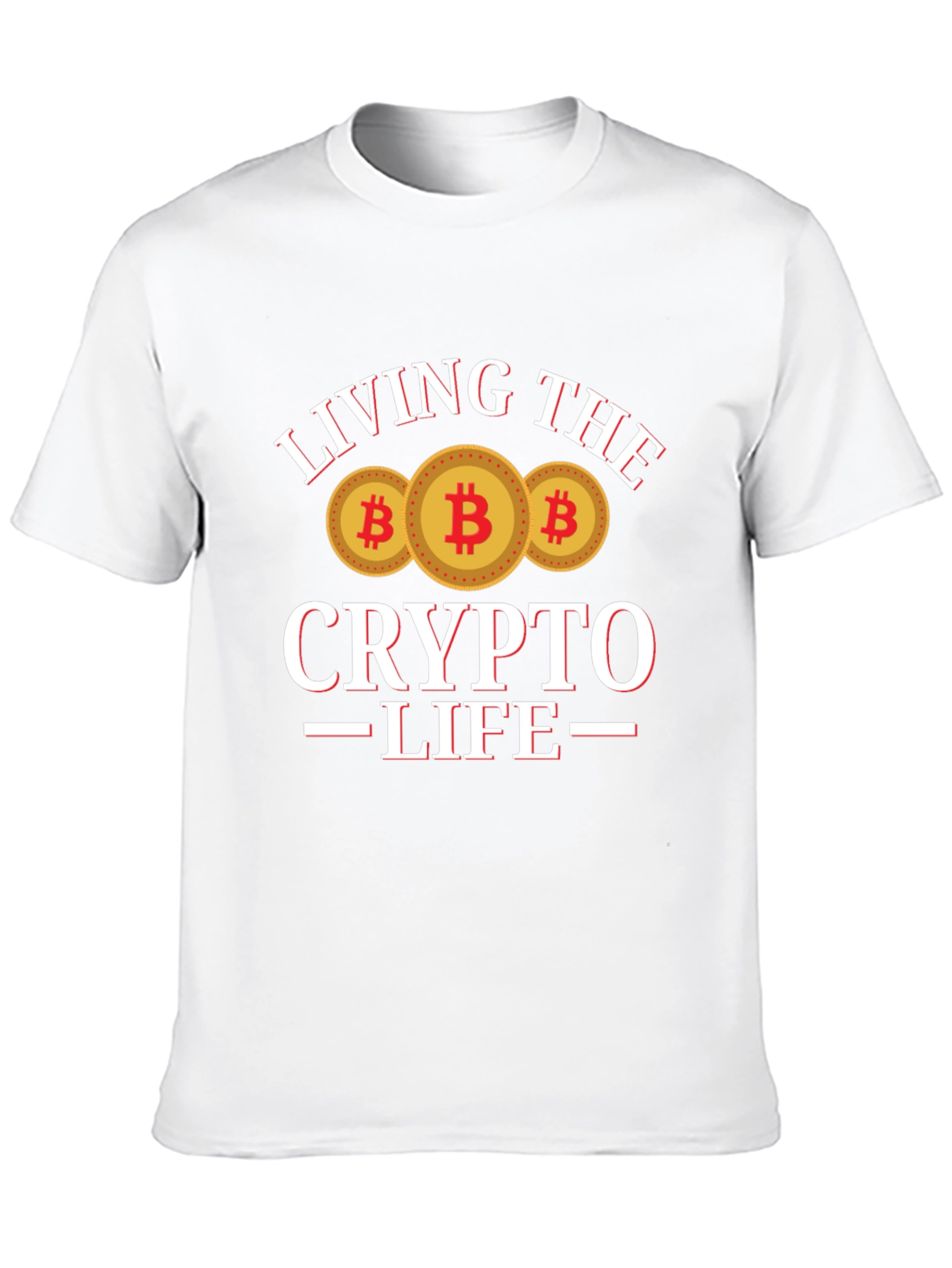 Black Living the Crypto Life T-Shirt Bitcoin Design view 10