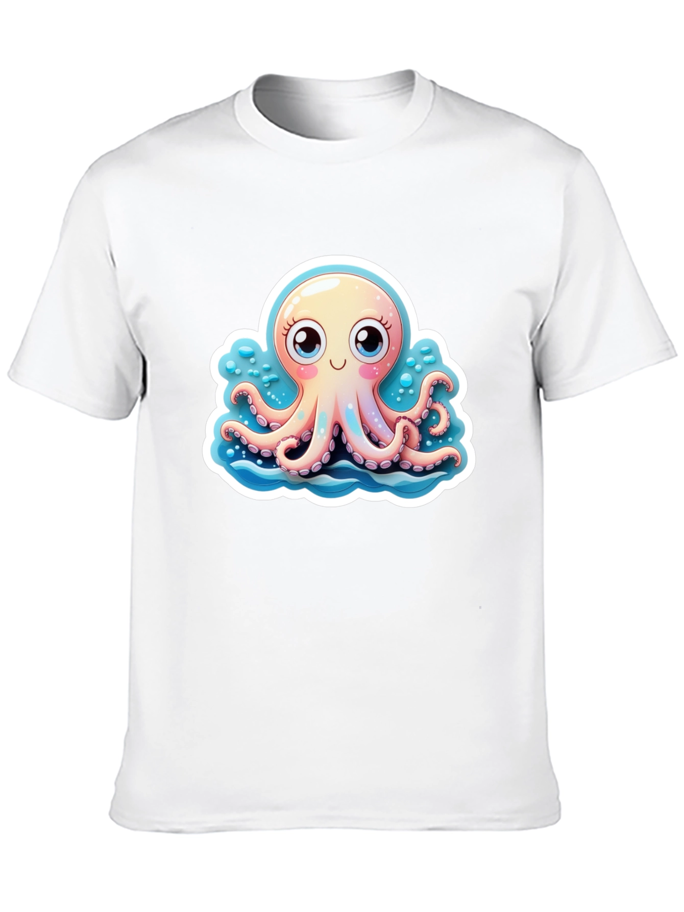 Black Cute Octopus Graphic Tee - Stylish Black T-Shirt view 10
