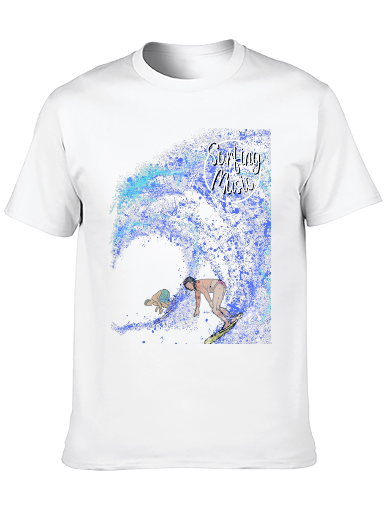 Black Surfing Music Graphic Tee - Wave Rider Shirt view 10