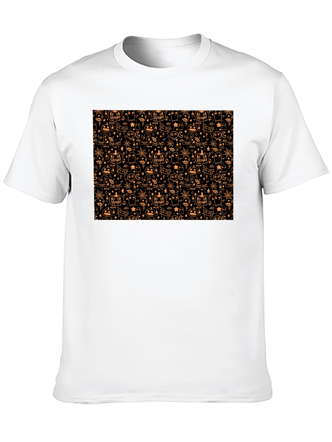 Black Halloween Pattern T-Shirt - Spooky Season Style view 10