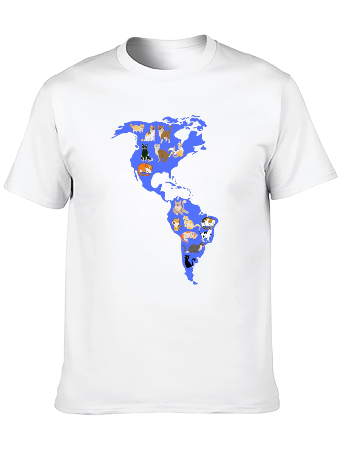 Black Cat Map Graphic T-Shirt - Black view 10