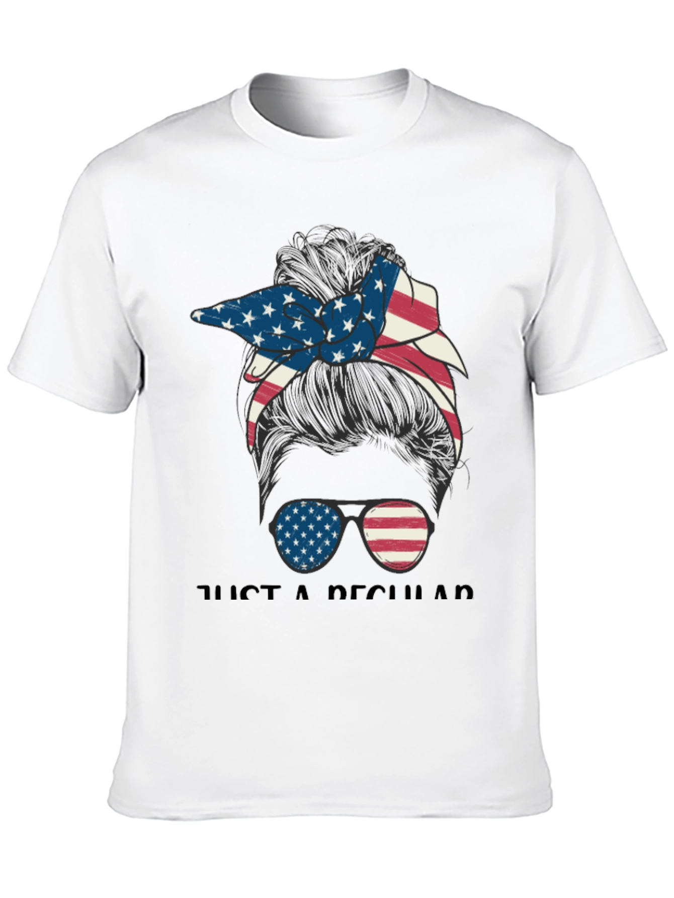 Black Patriotic Messy Bun T-Shirt view 10