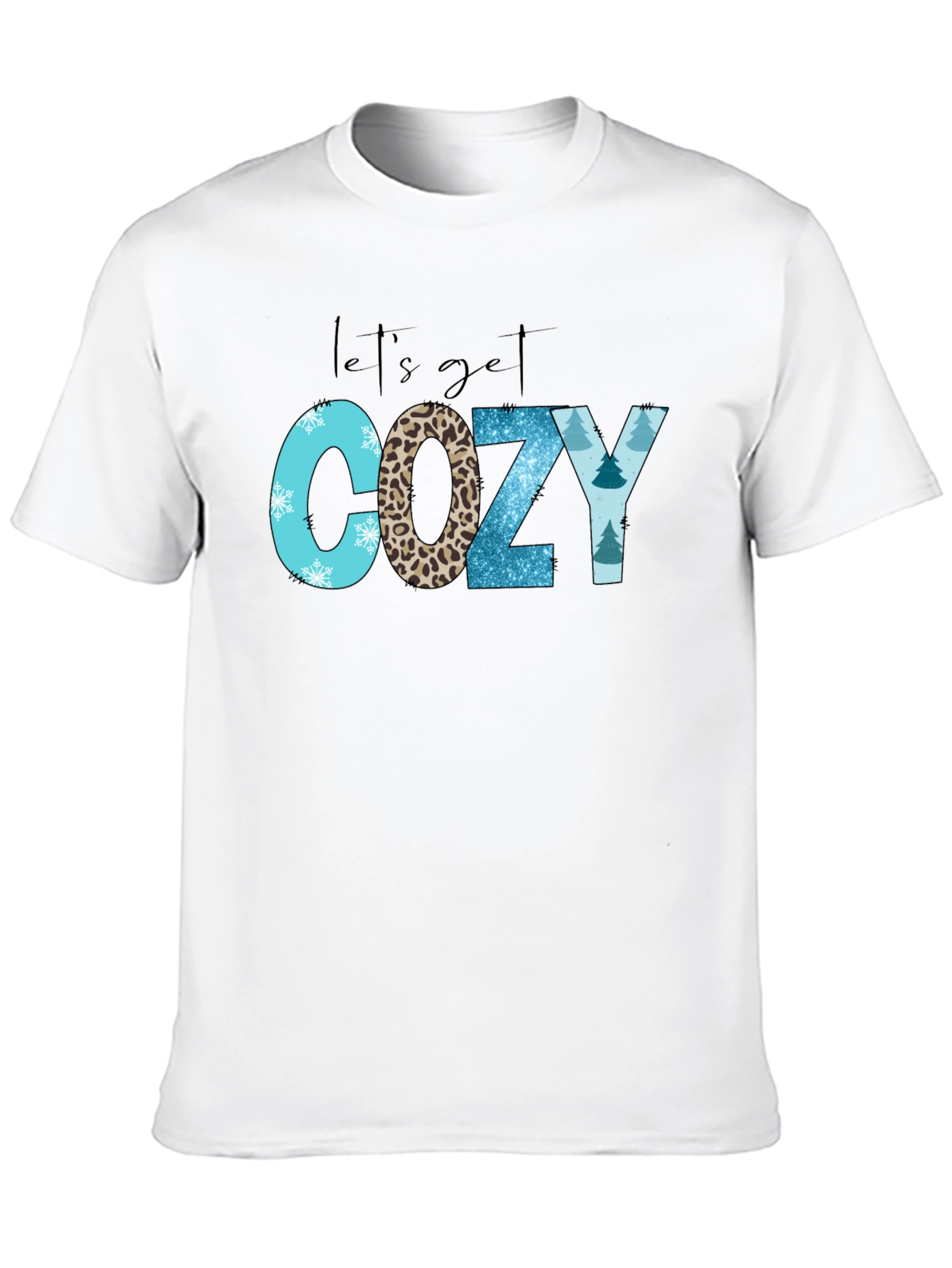 Black Let's Get Cozy T-Shirt view 10
