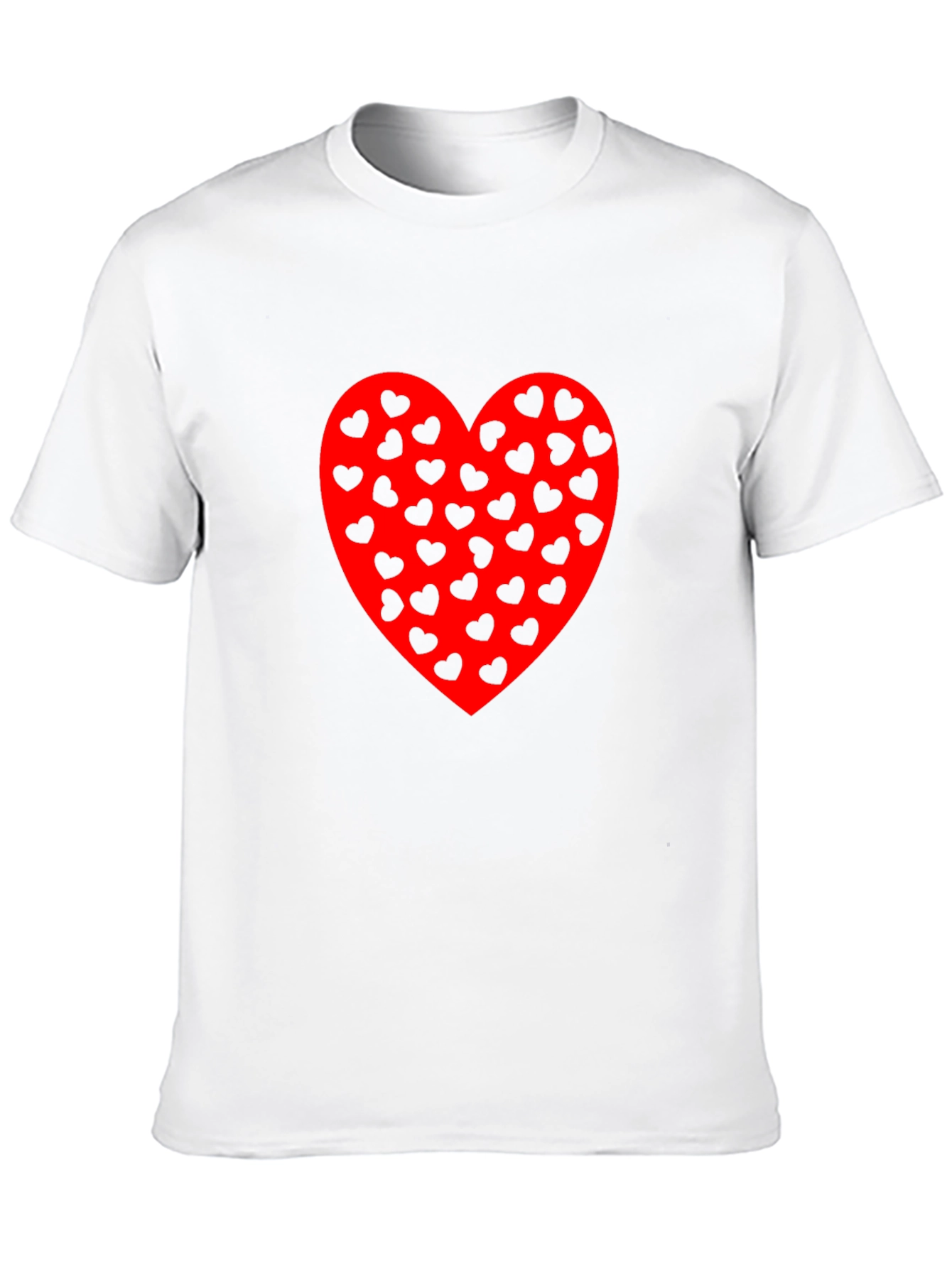 Black Heart Pattern Black Crew Neck Tee view 10