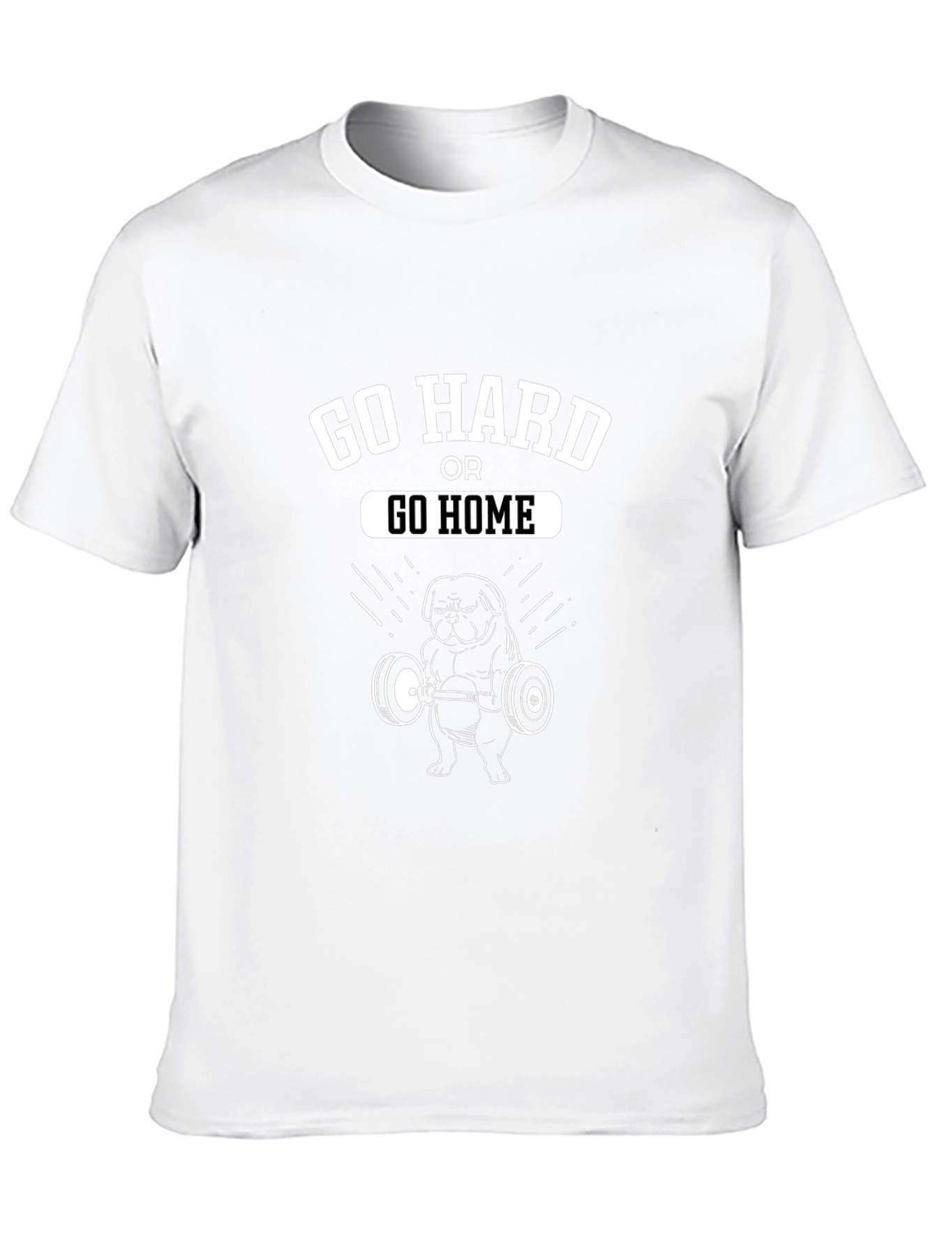 Black Go Hard or Go Home Gym Pug T-Shirt view 10