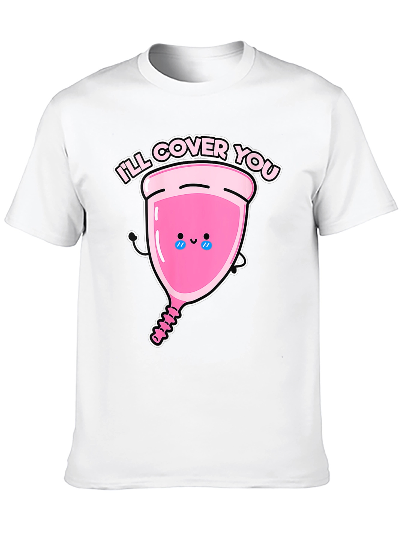 Black Men's 'I'll Cover You' Menstrual Cup Graphic Tee view 10