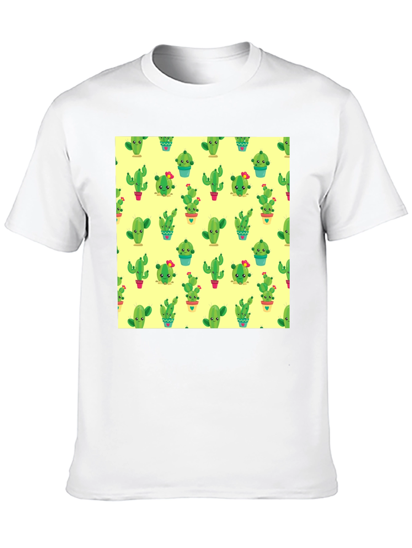 Black Cactus Print Black T-Shirt - Trendy & Fun view 10