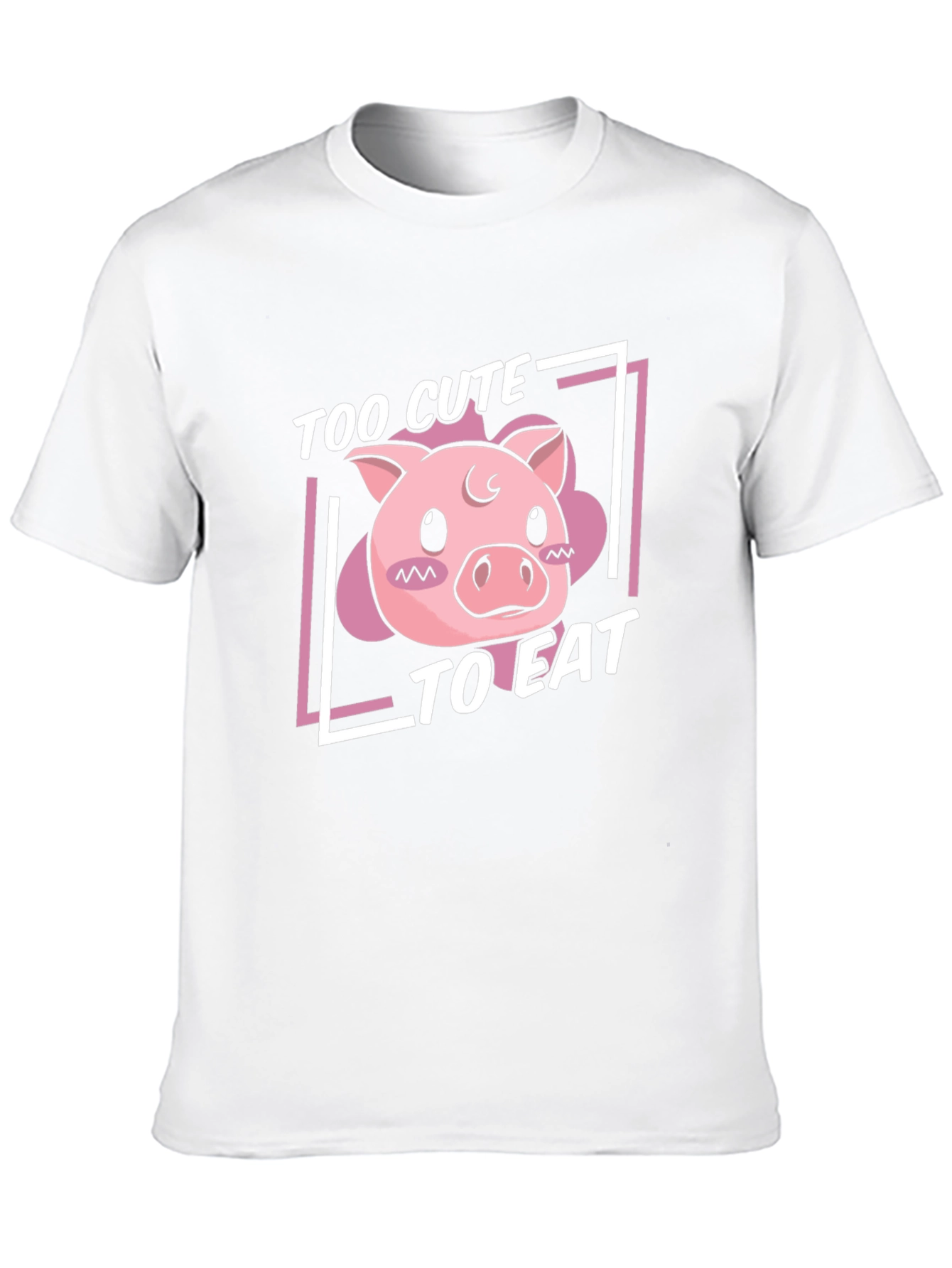 Black Cute Pig T-Shirt - Too Cute To Eat view 10