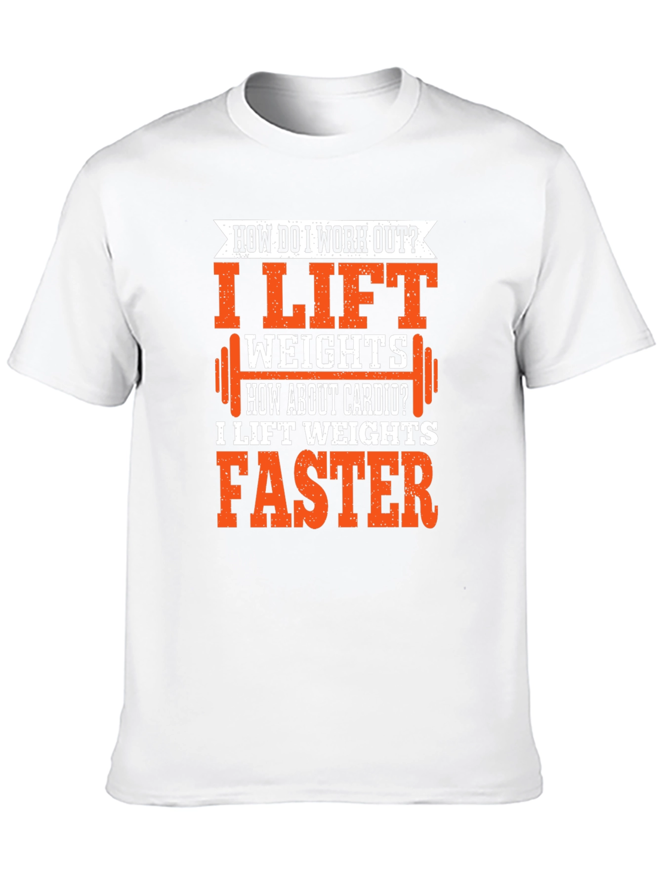 Black Funny Gym Workout T-Shirt - I Lift Weights Faster Cardio Tee view 10