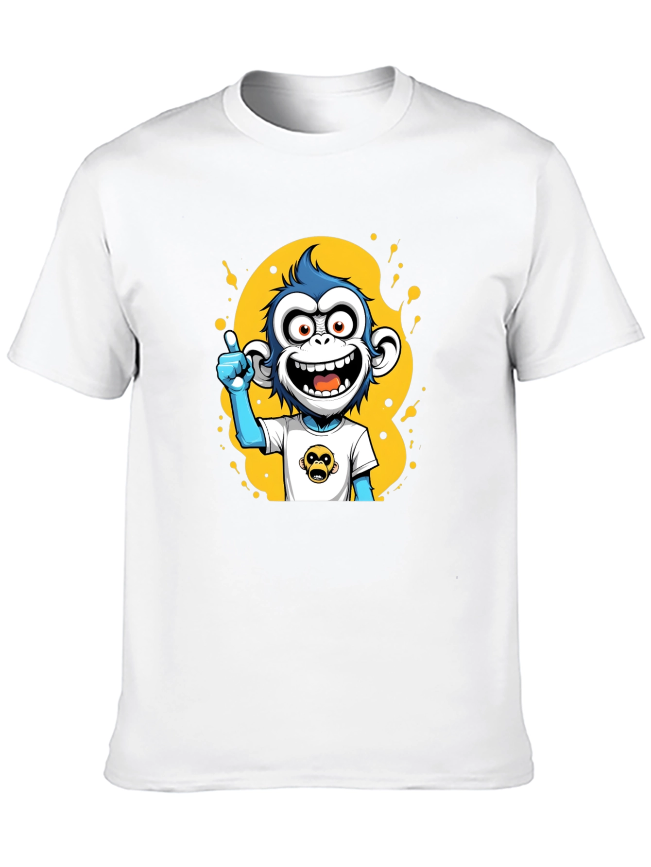 Black Cartoon Monkey Graphic Black T-Shirt view 10