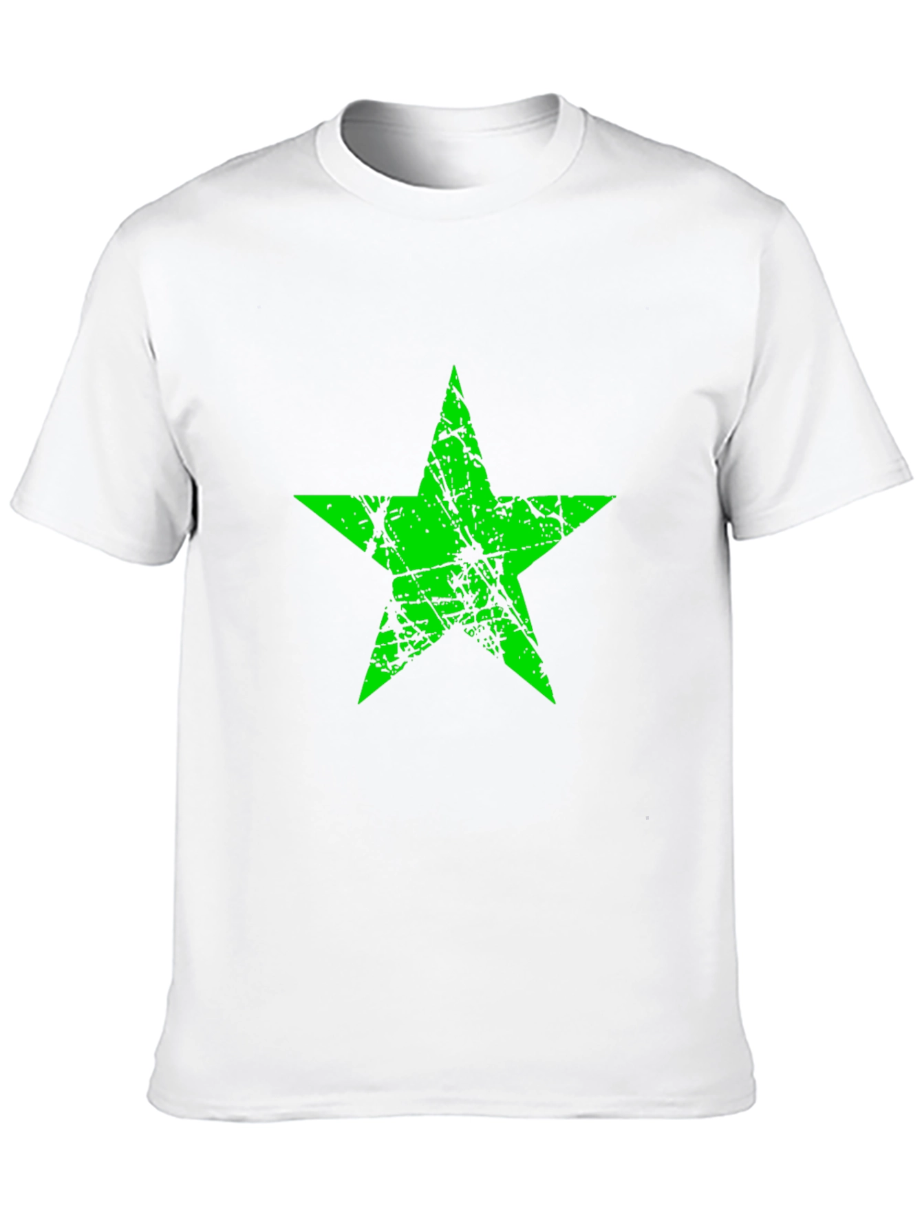 Black Grunge Green Star Graphic Black T-Shirt view 10