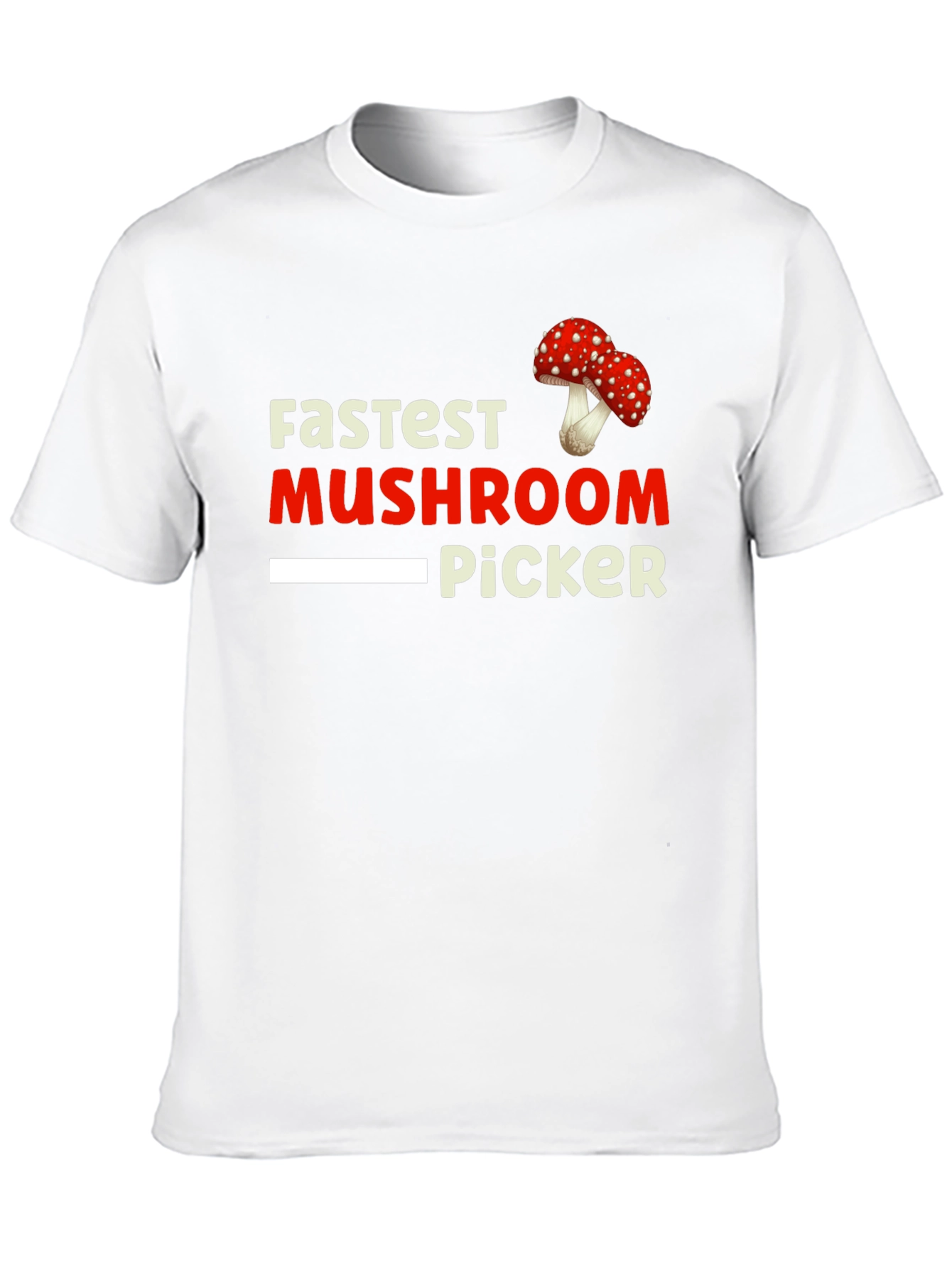 Black Fastest Mushroom Picker Graphic Tee view 10
