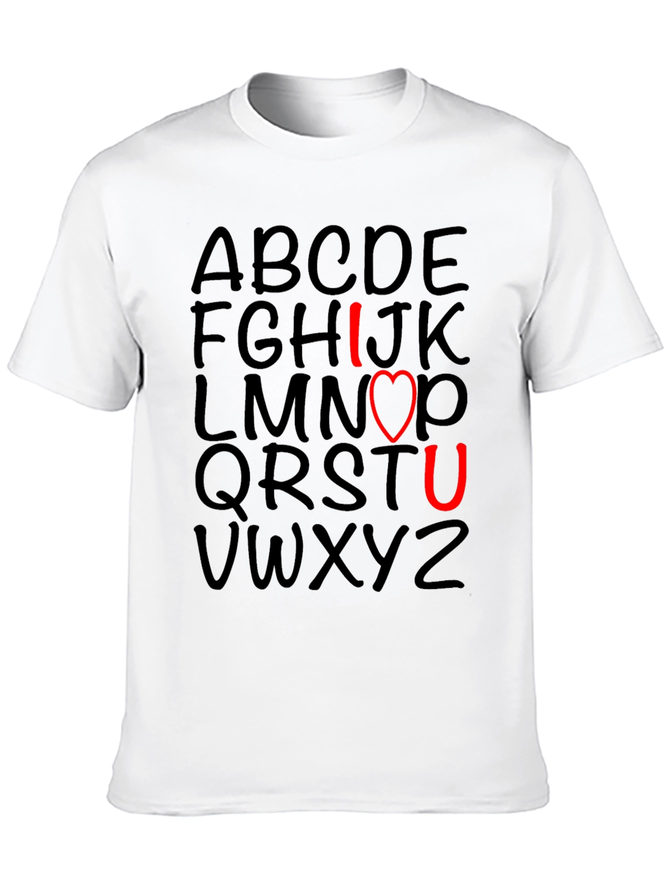 Black I Love You T-Shirt with Alphabet Design view 10