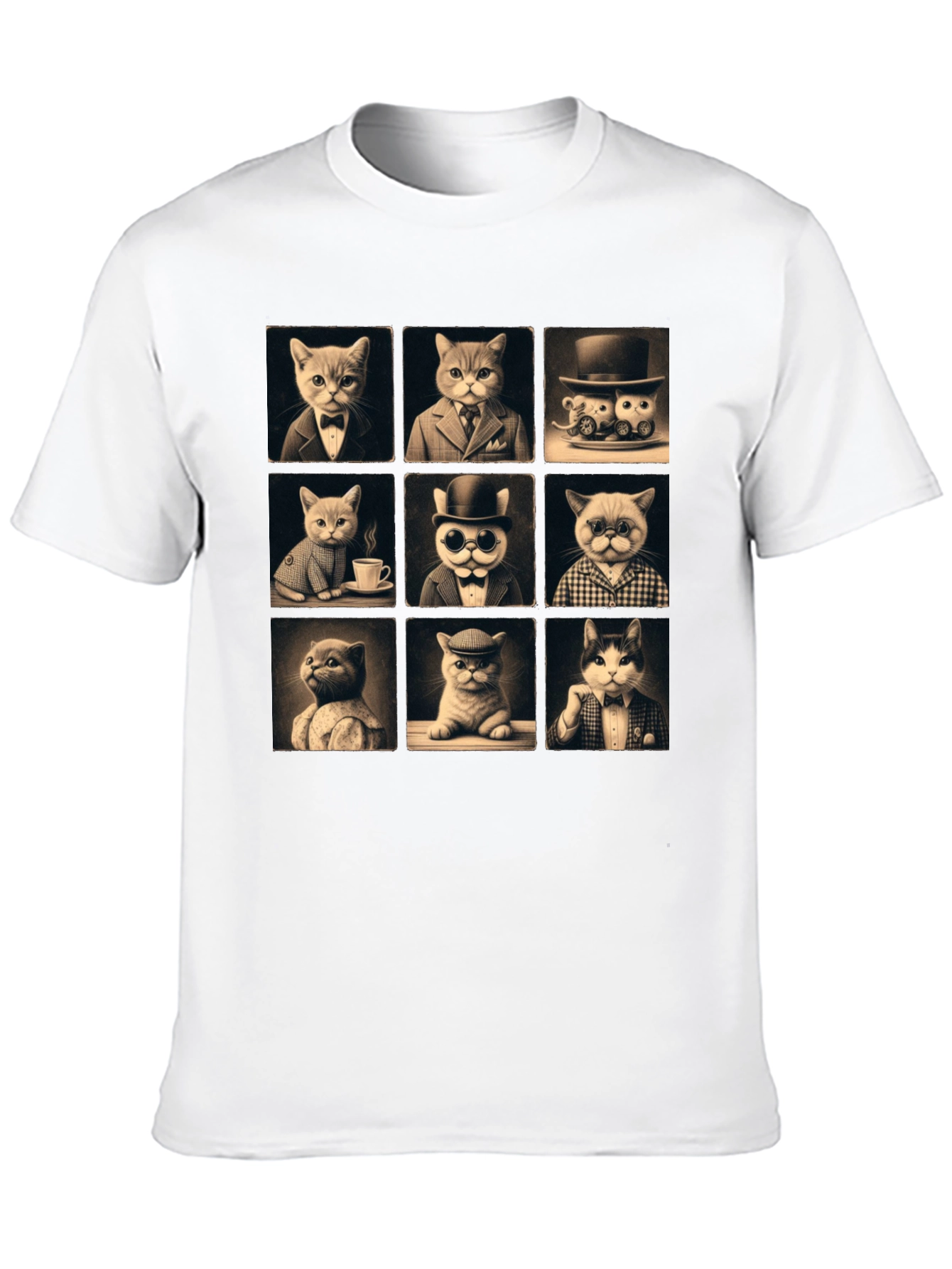 Black Dapper Cats T-Shirt view 10