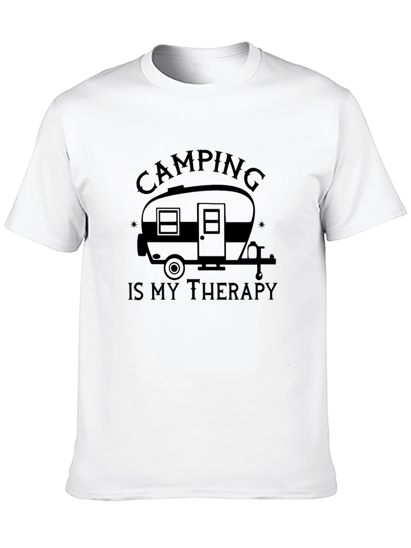 Camping Is My Therapy T-Shirt - Black - 10