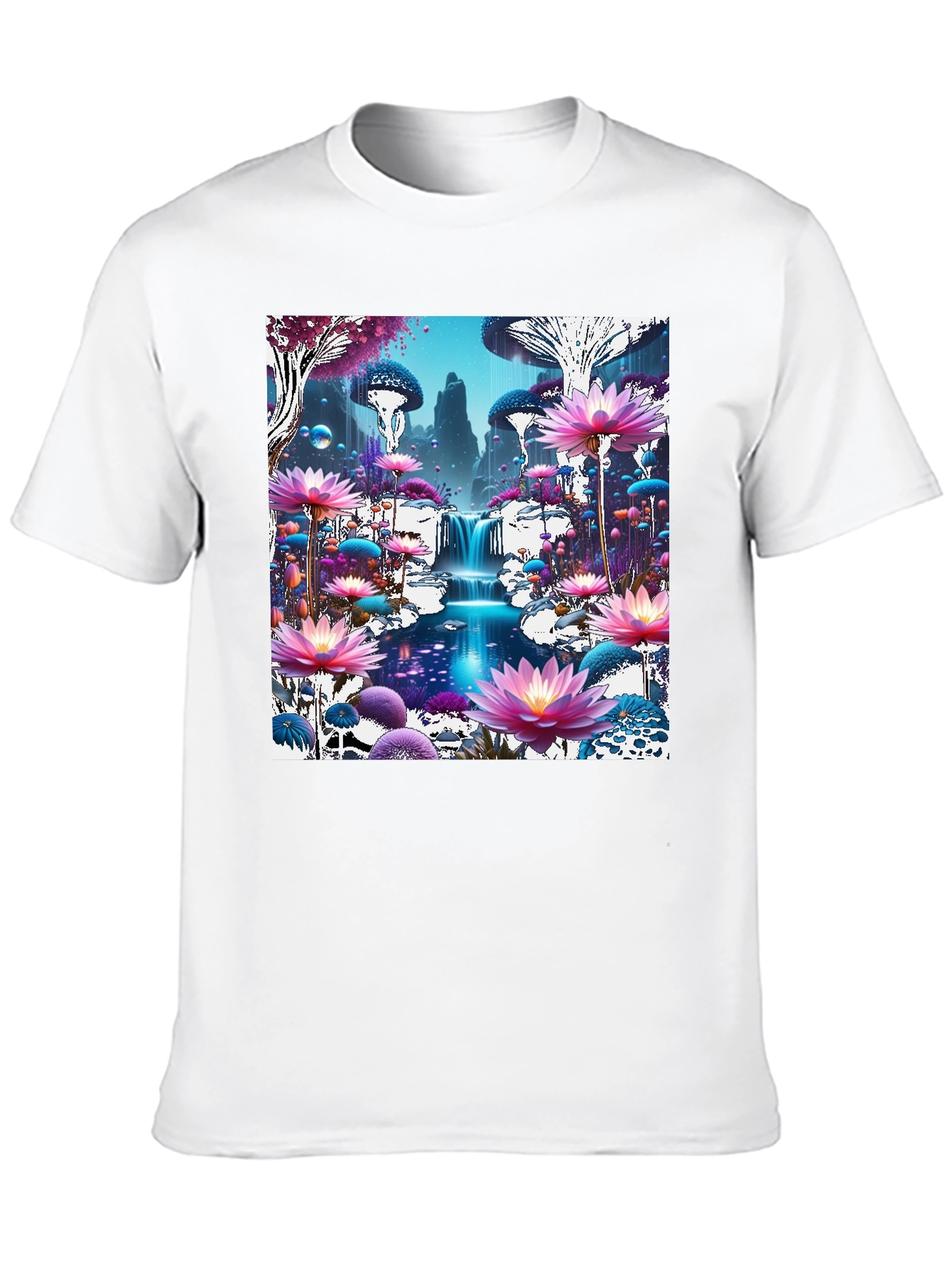 Black Mystical Mushroom Wonderland Graphic Tee view 10