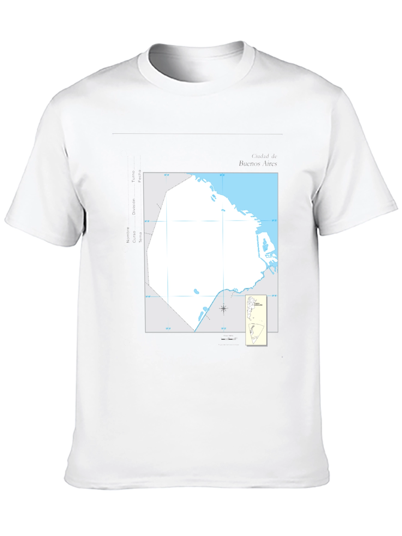 Black Nautical Chart Tee - Black Cotton Graphic T-Shirt view 10