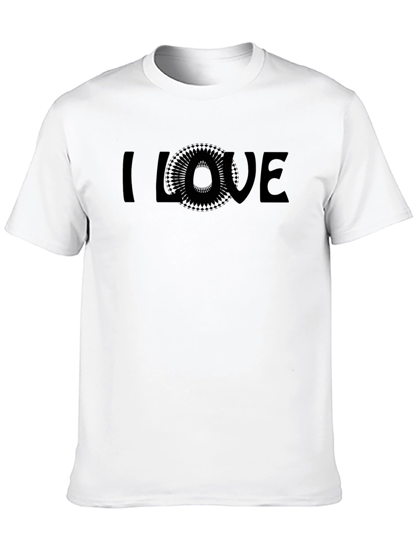 Black I Love Graphic T-Shirt - Modern Geometric Design view 10