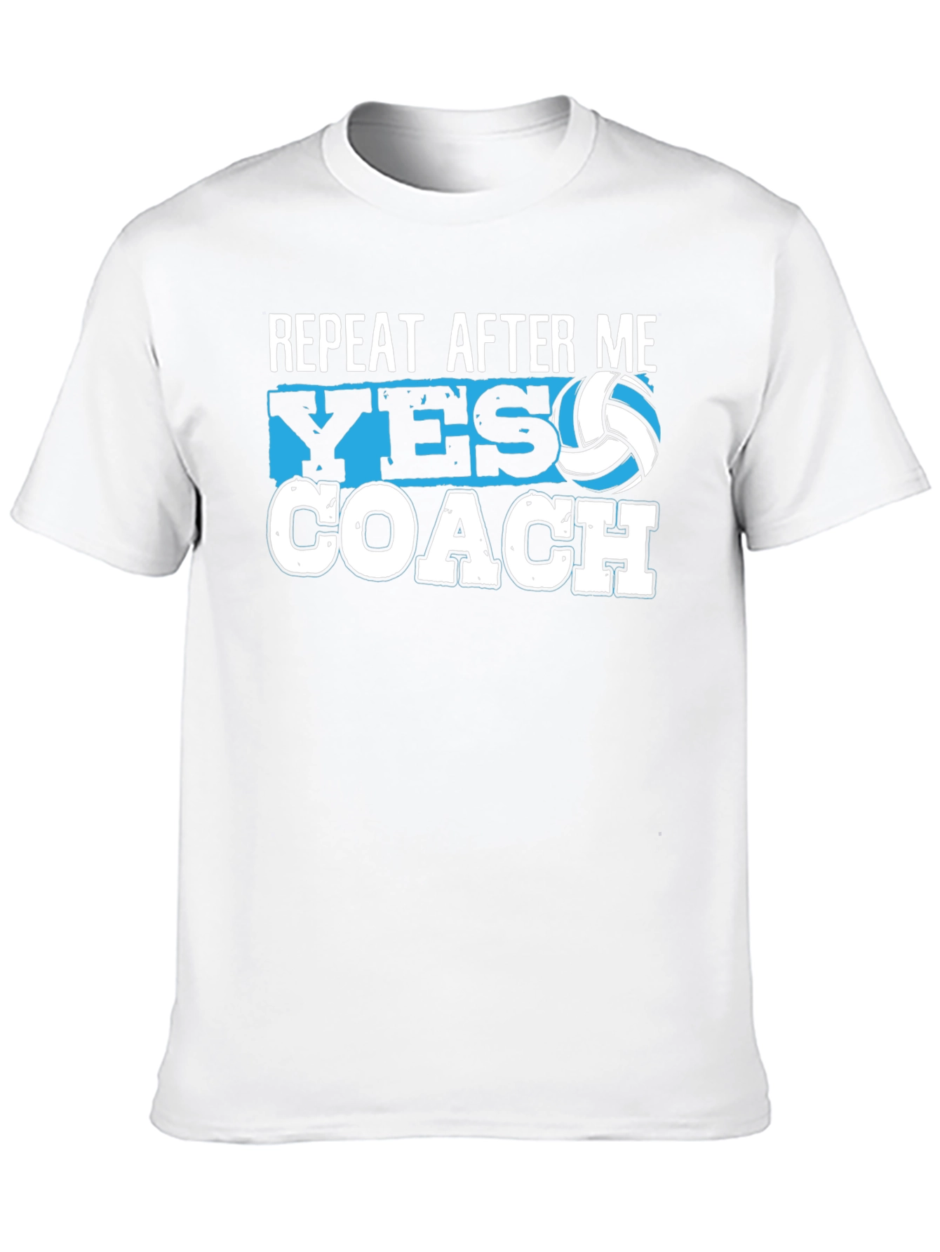 Black Repeat After Me Yes Coach Volleyball T-Shirt view 10