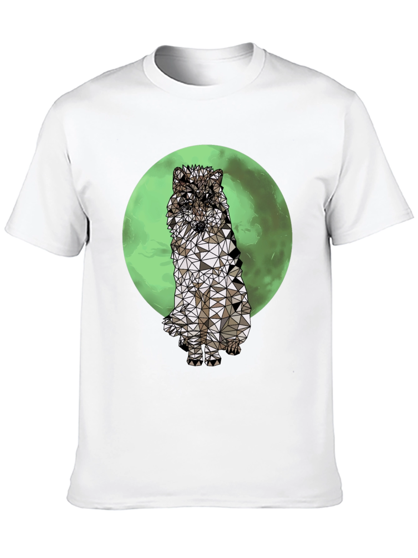 Black Geometric Wolf T-Shirt - Graphic Tee view 10