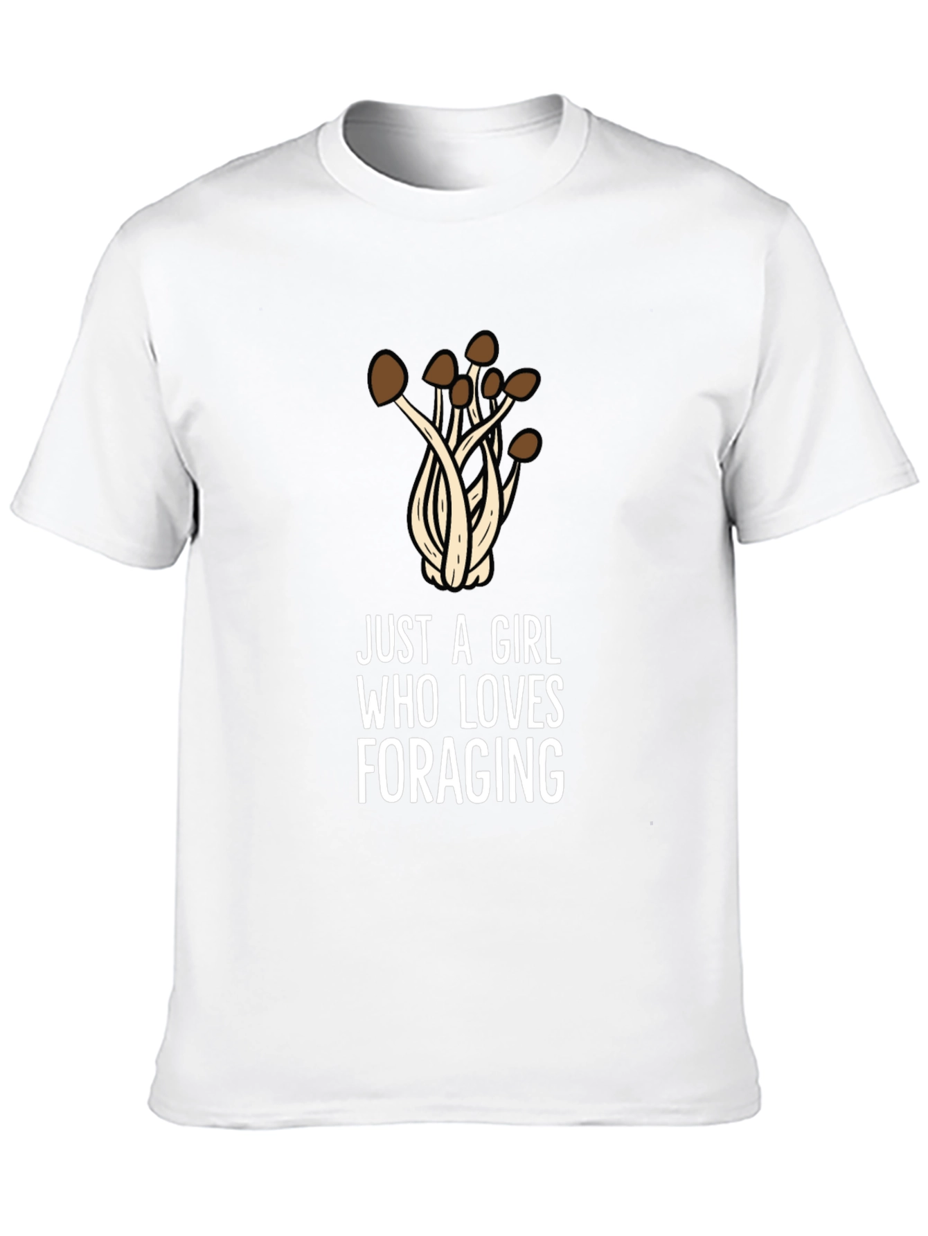 Black Just a Girl Who Loves Foraging T-Shirt - Mushroom Design view 10