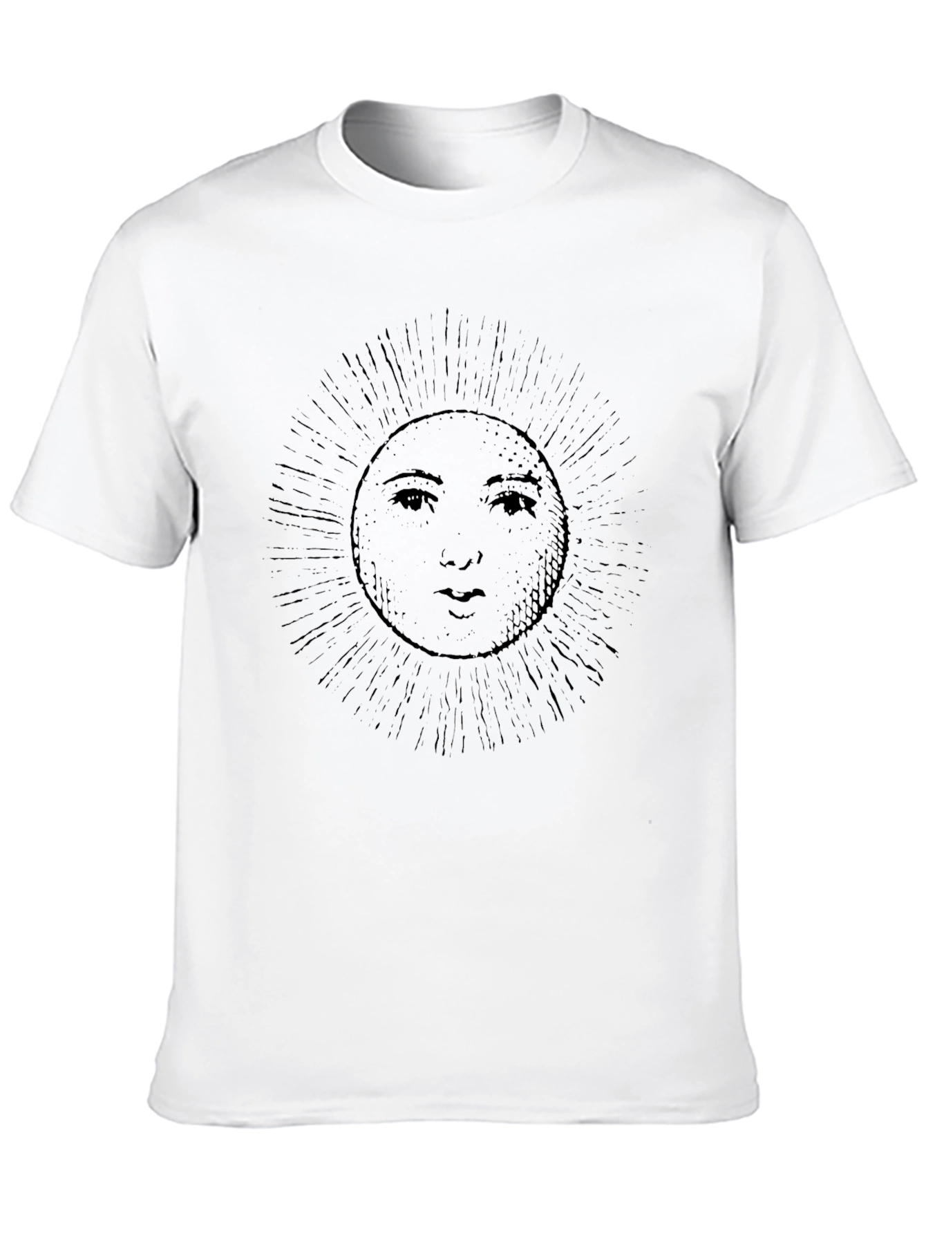 Black Sun Face Graphic Black T-Shirt - Vintage Style view 10