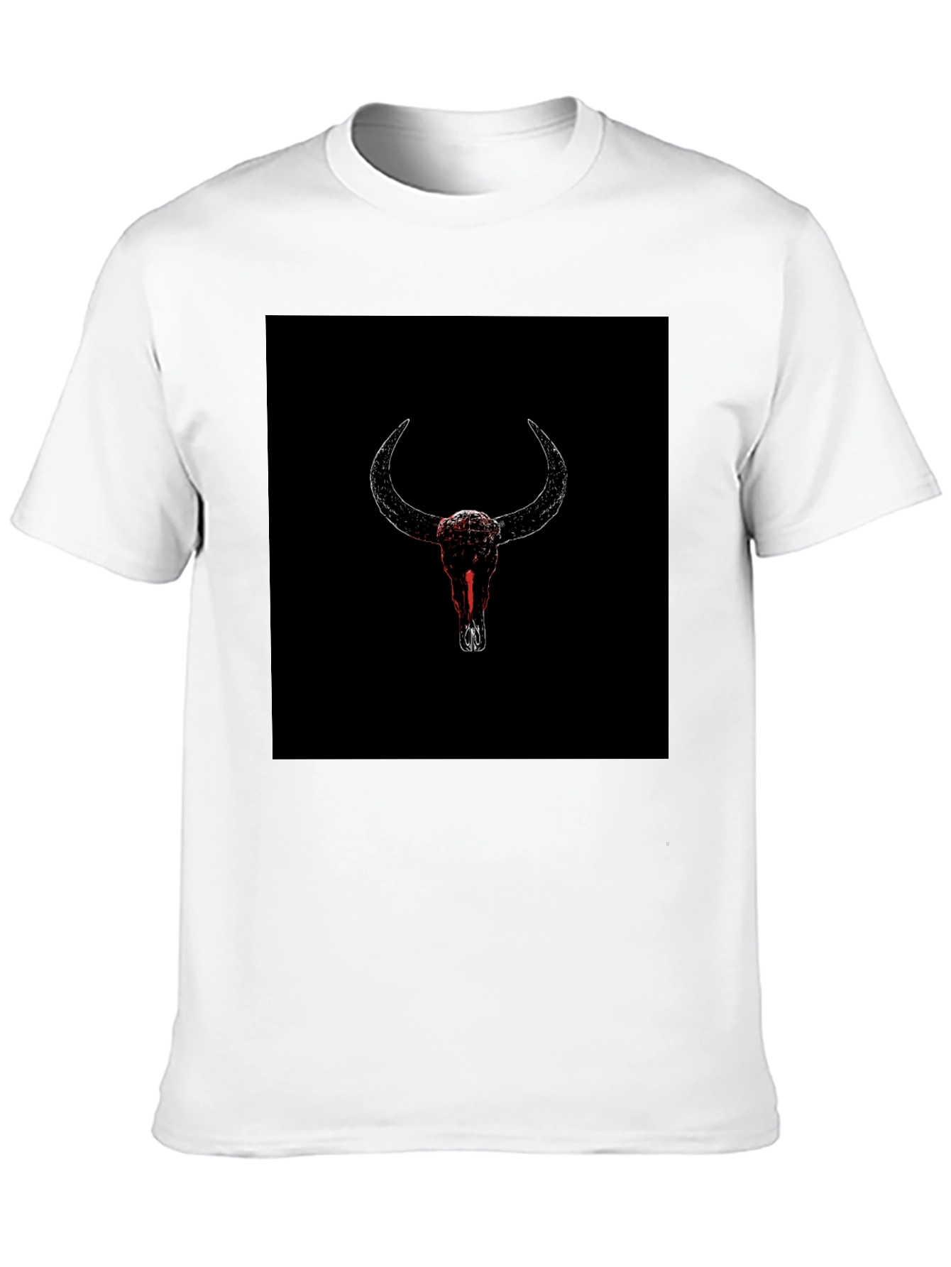 Black Black T-Shirt with Bull Skull Graphic view 10