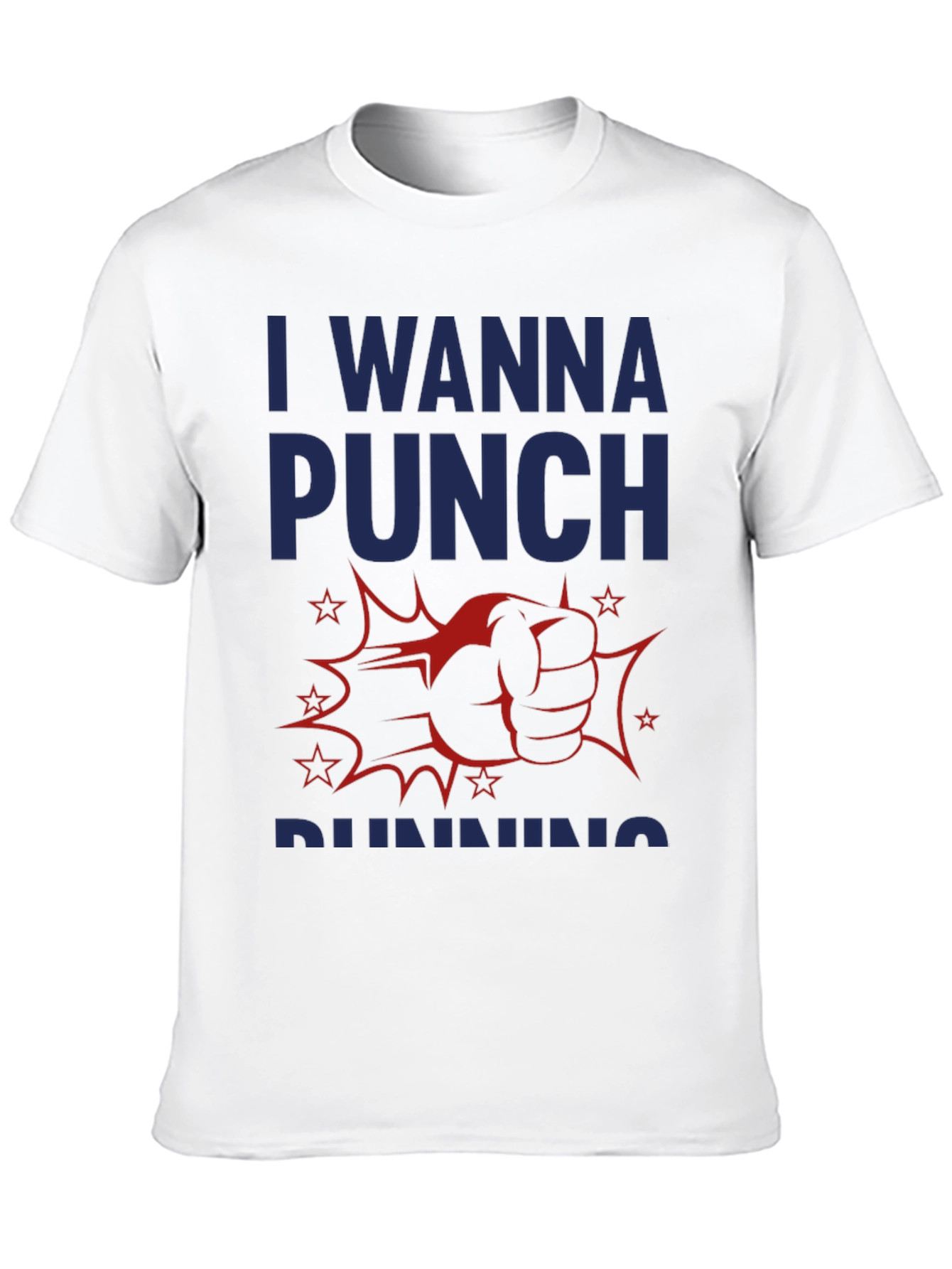 Black I Wanna Punch Running Funny Graphic T-Shirt view 10