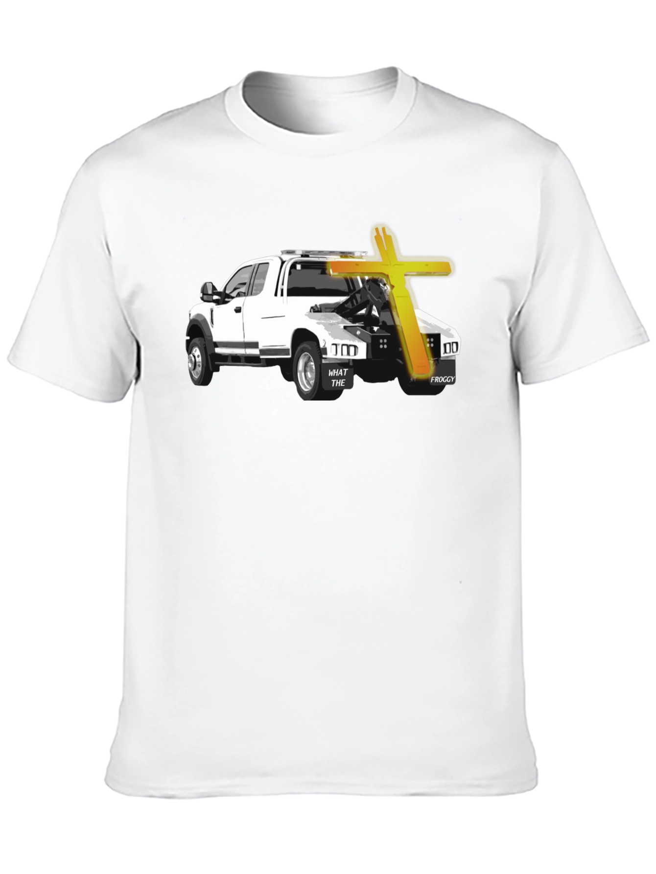 Black Tow Truck & Cross Graphic T-Shirt - Black view 10
