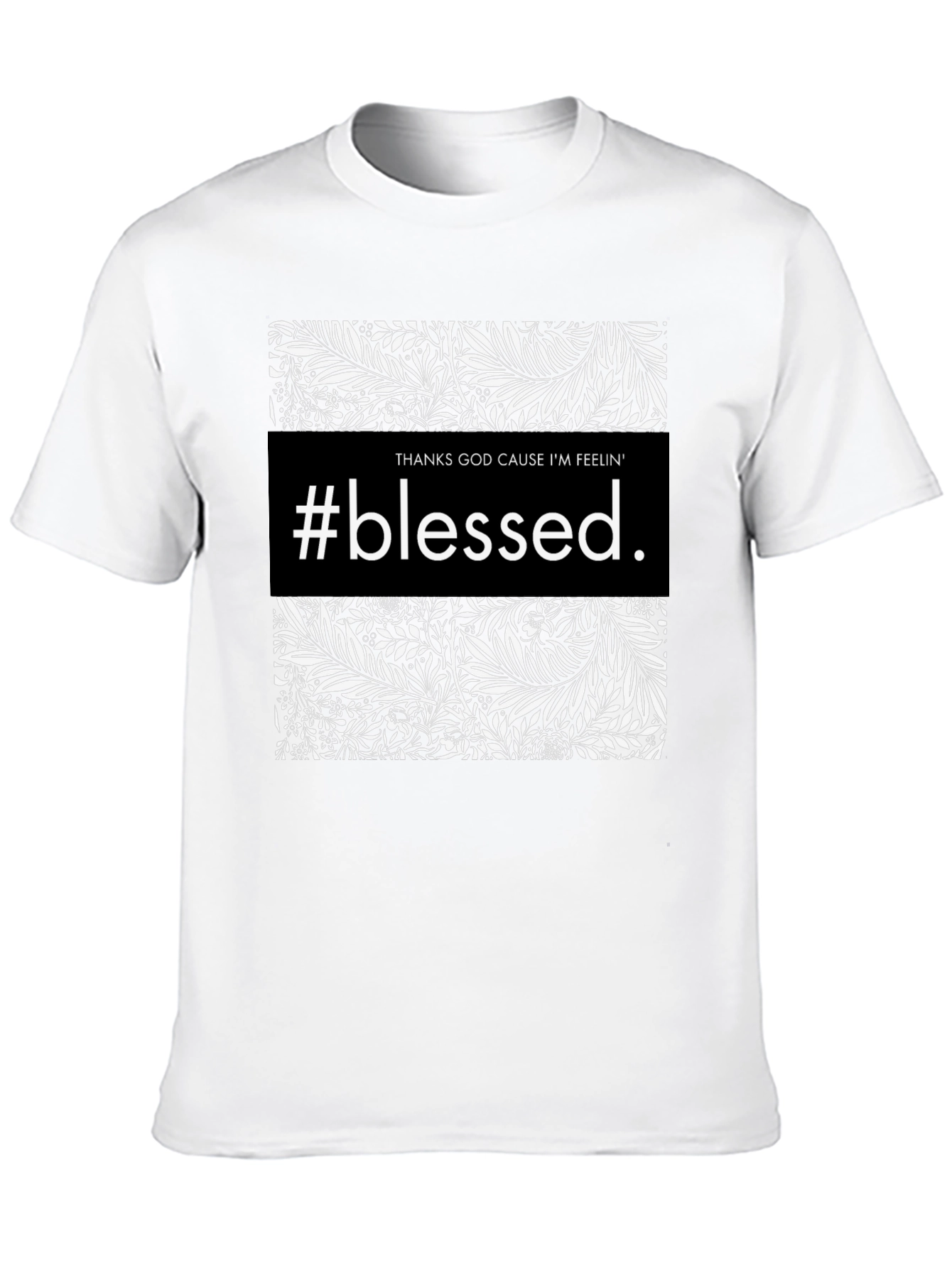 Black #Blessed Graphic Print Black Crewneck T-Shirt view 10