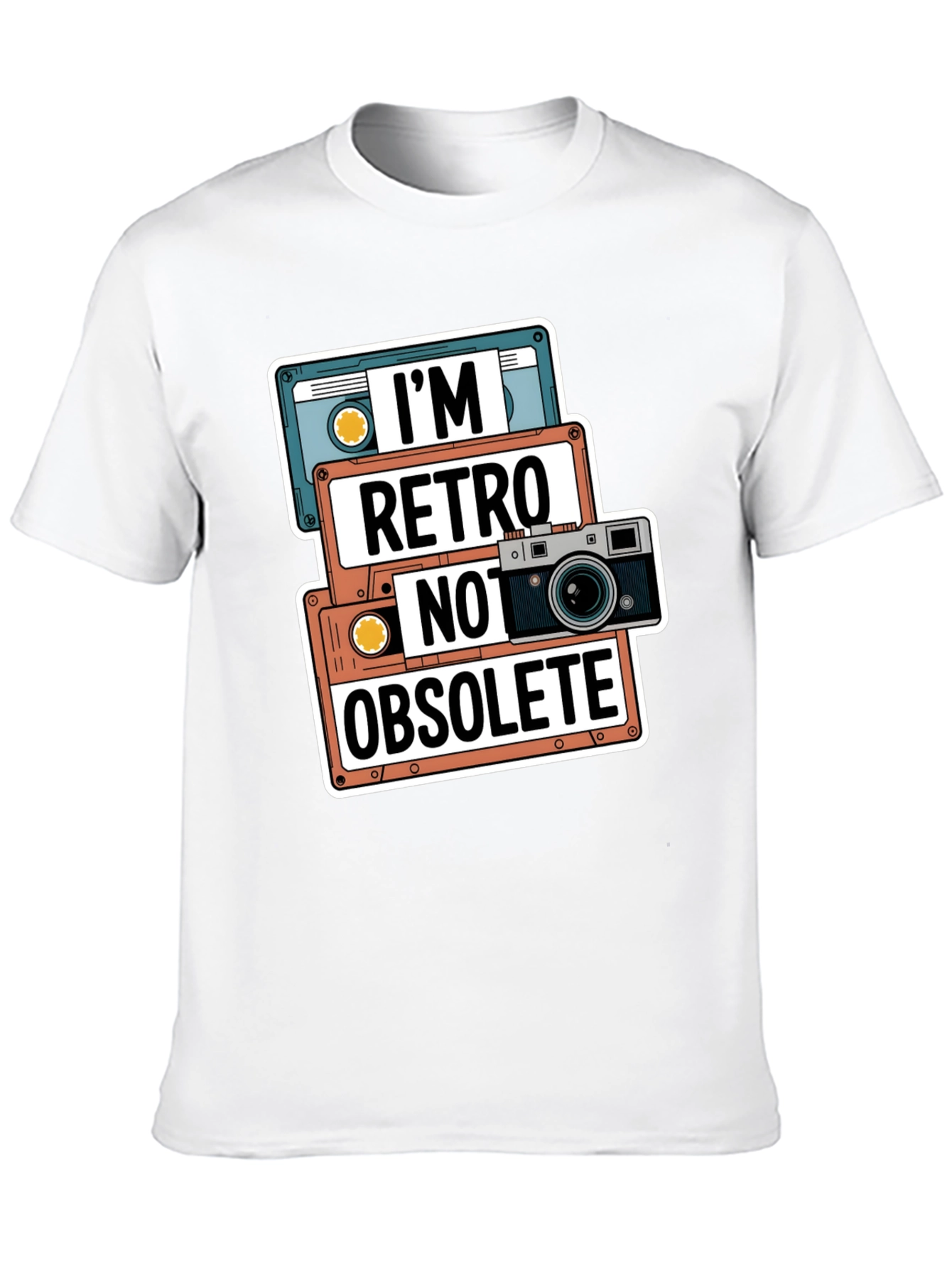 Black Retro Cassette & Camera T-Shirt view 10