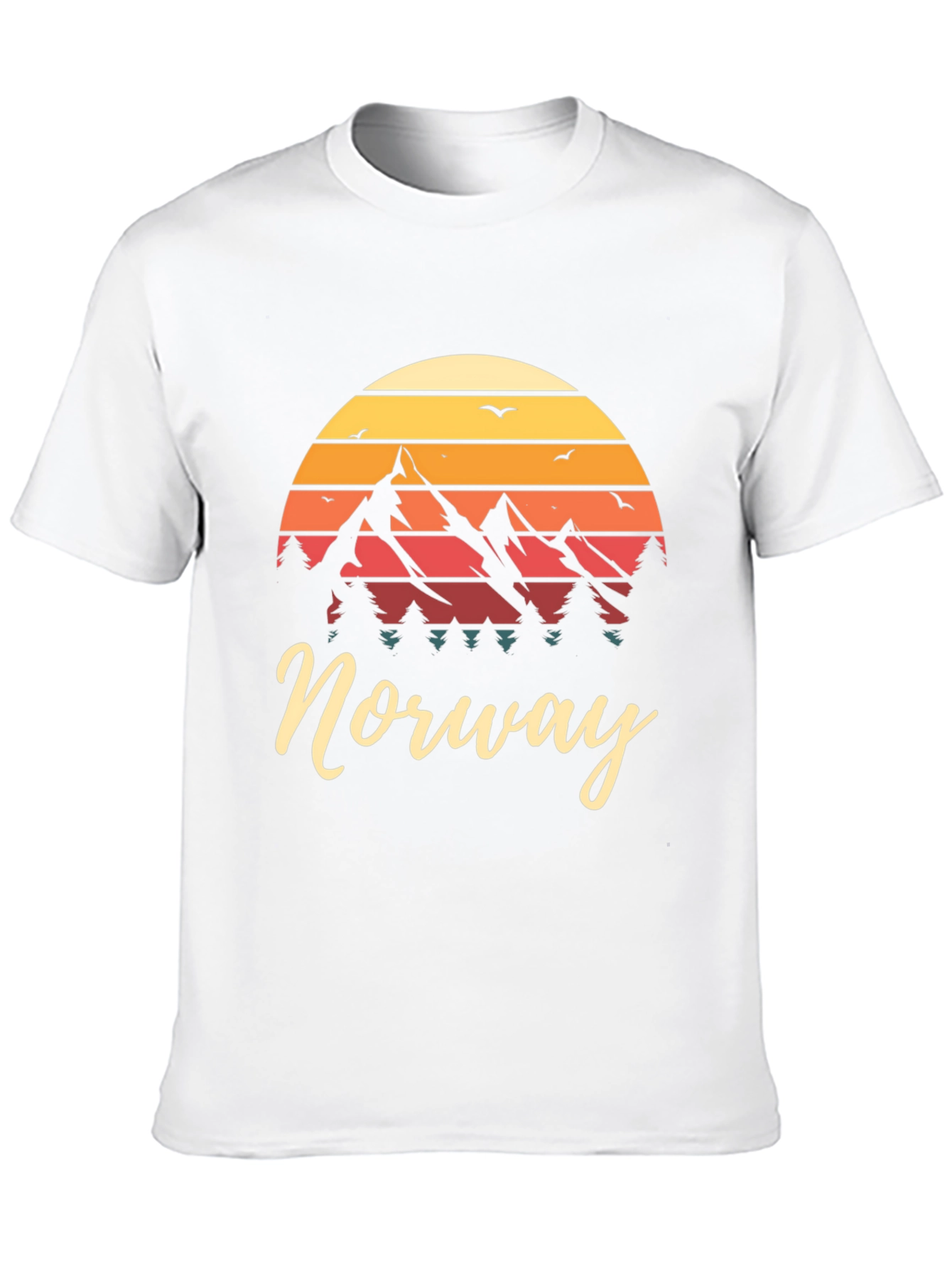 Black Norway Mountain Sunset Graphic Tee view 10