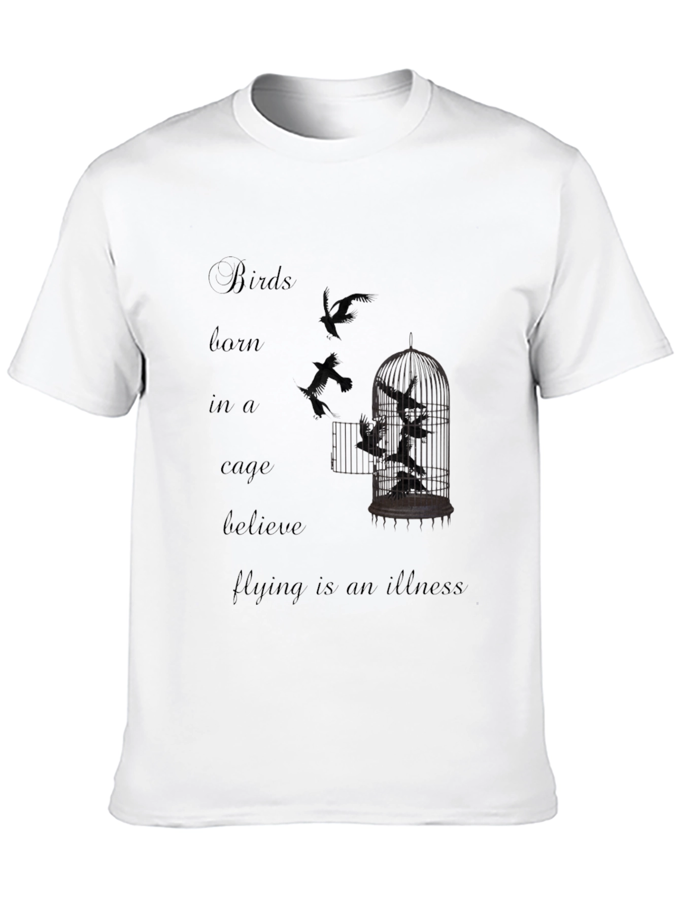 Black Birds Born in a Cage Graphic T-Shirt view 10