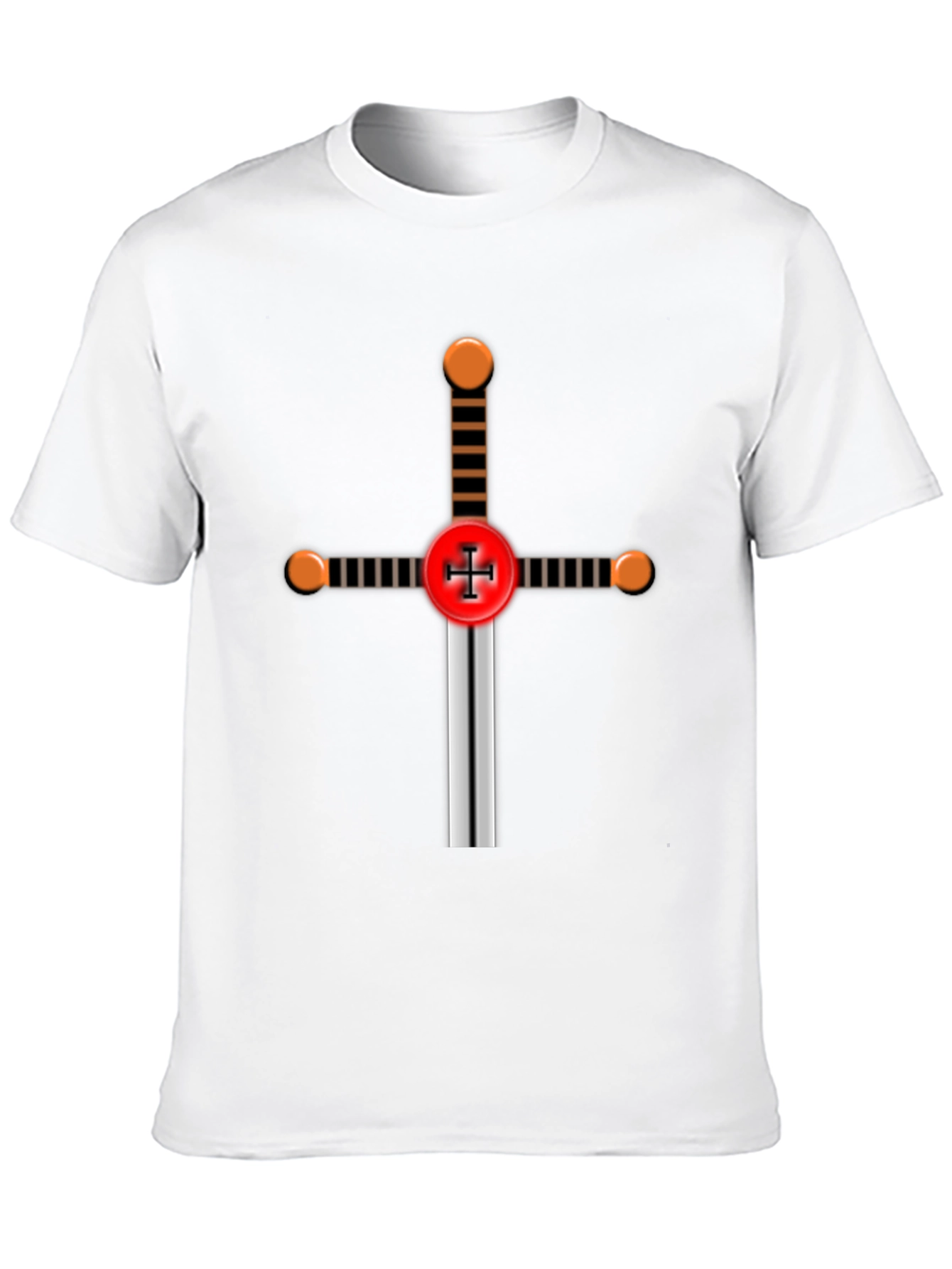 Black Crusader Knight Sword Graphic T-Shirt view 10