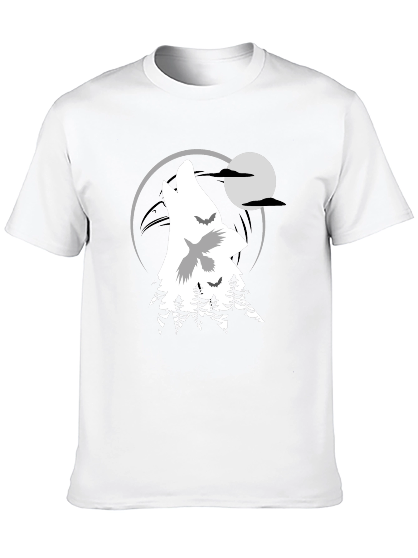 Black Wolf Moon Graphic T-Shirt view 10