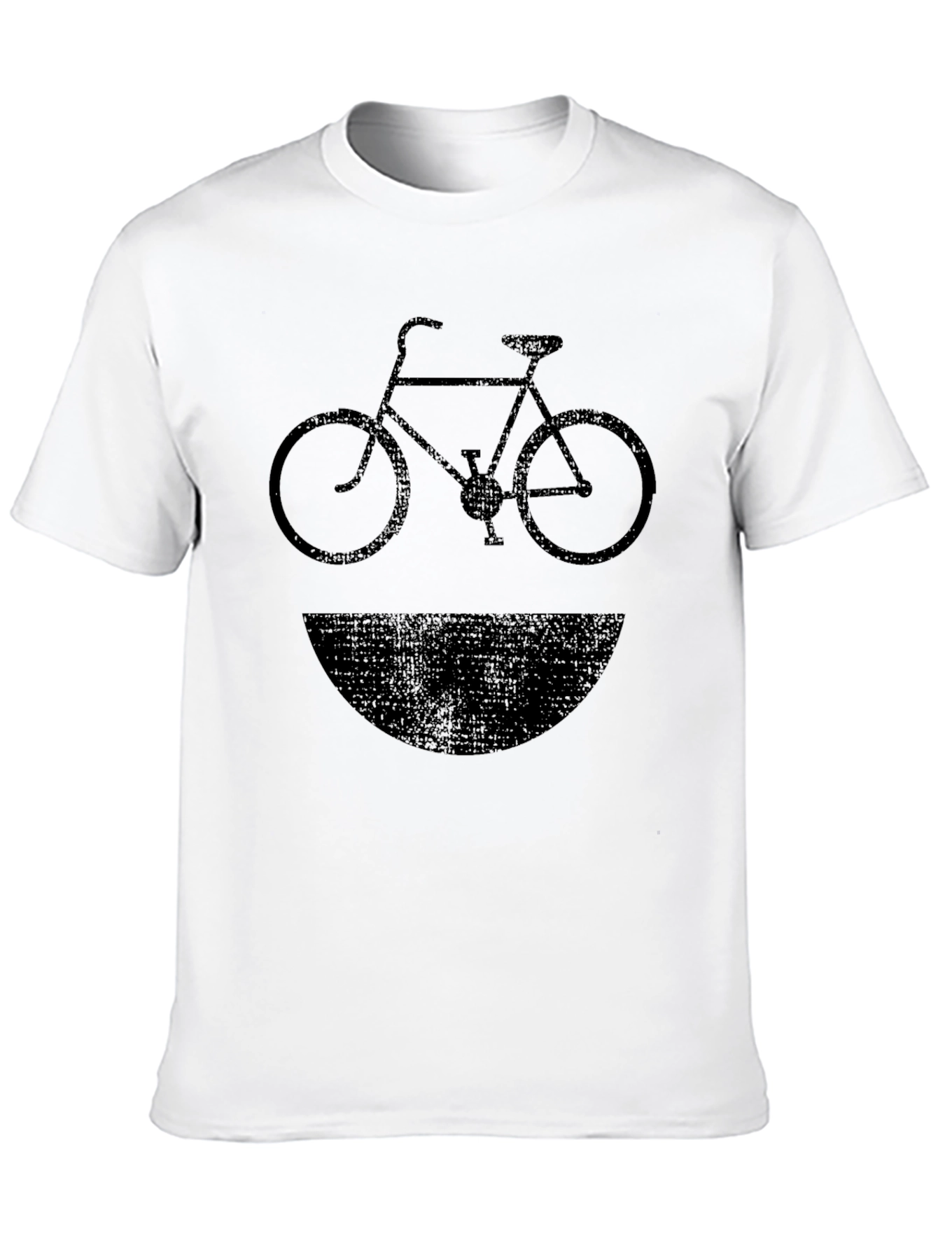 Black Vintage Bike Graphic T-Shirt - Black Crew Neck view 10