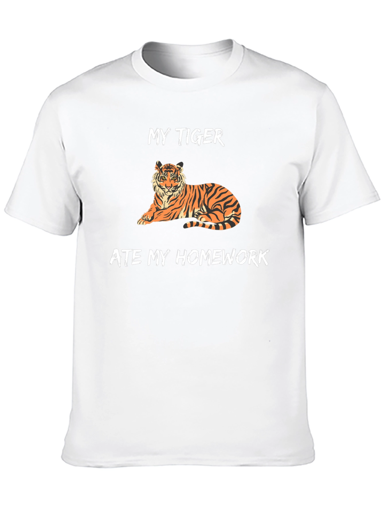 Black My Tiger Ate My Homework Funny T-Shirt view 10