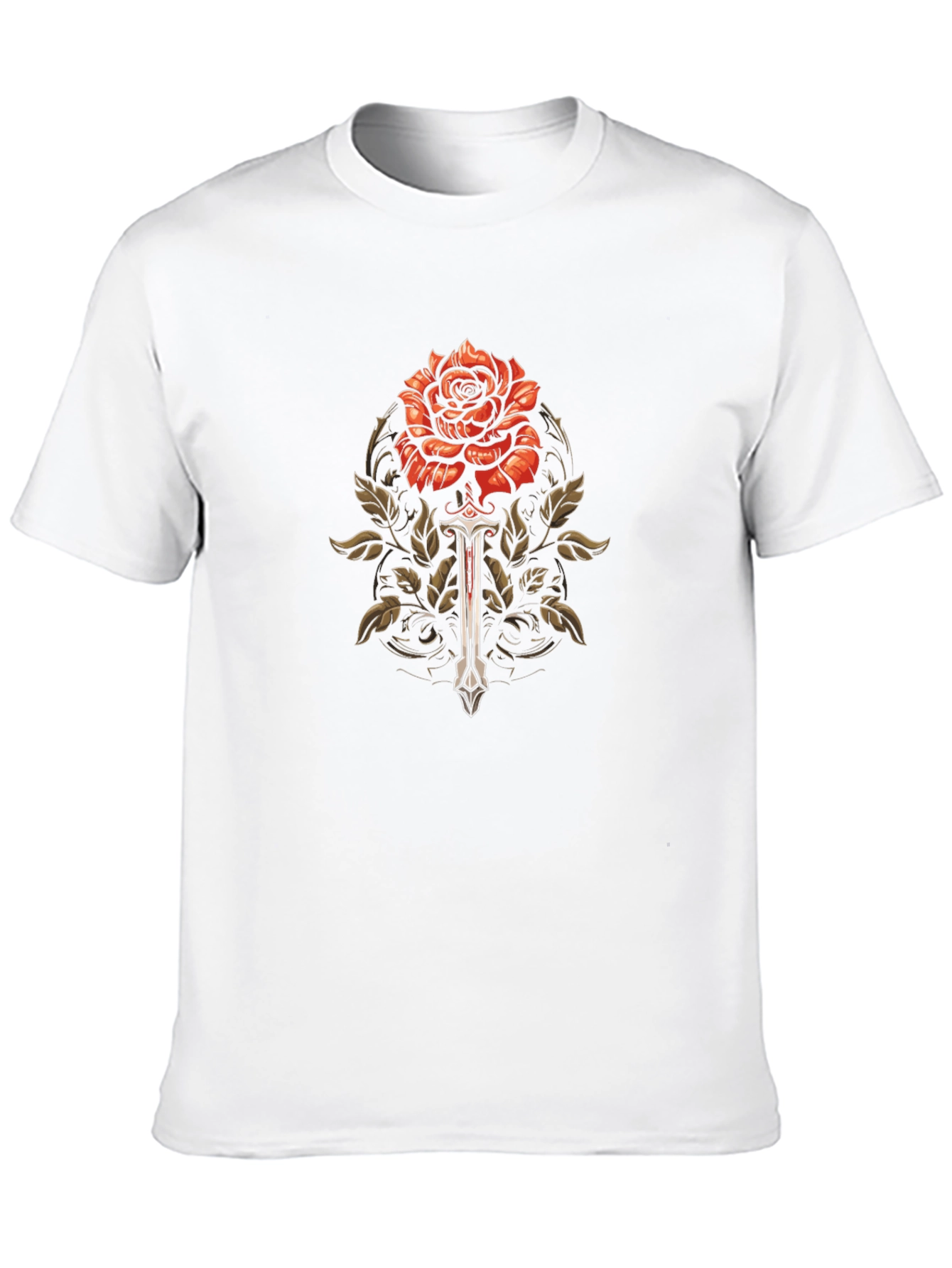 Black Rose & Sword Graphic T-Shirt - Black view 10