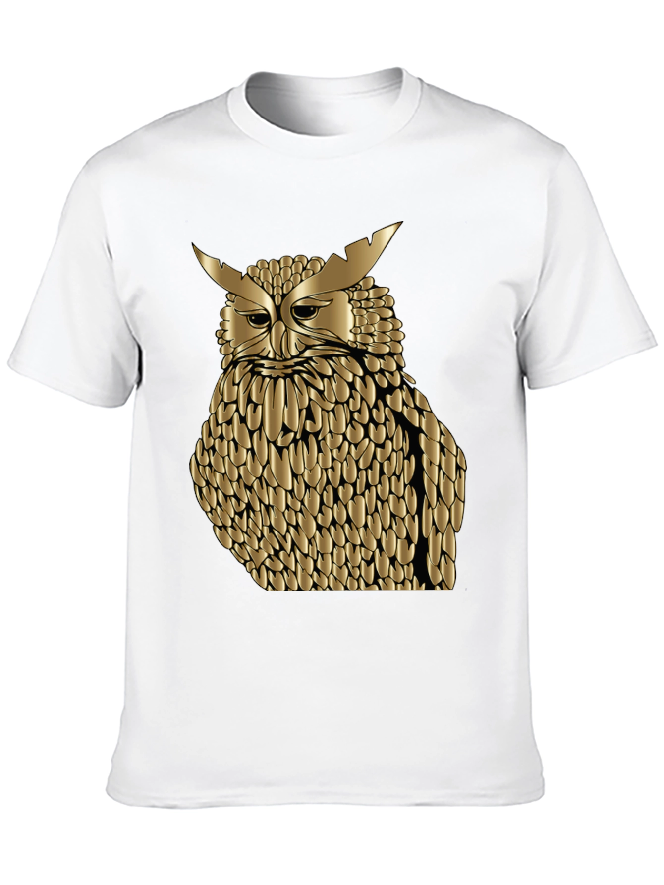 Black Golden Owl Graphic Tee - Black Cotton Blend Shirt view 10