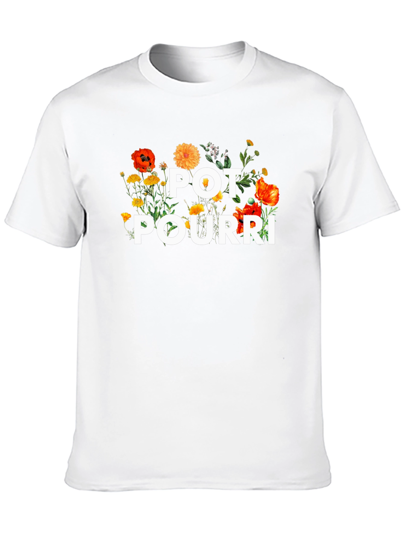 Black Pot Pourri Floral T-Shirt view 10