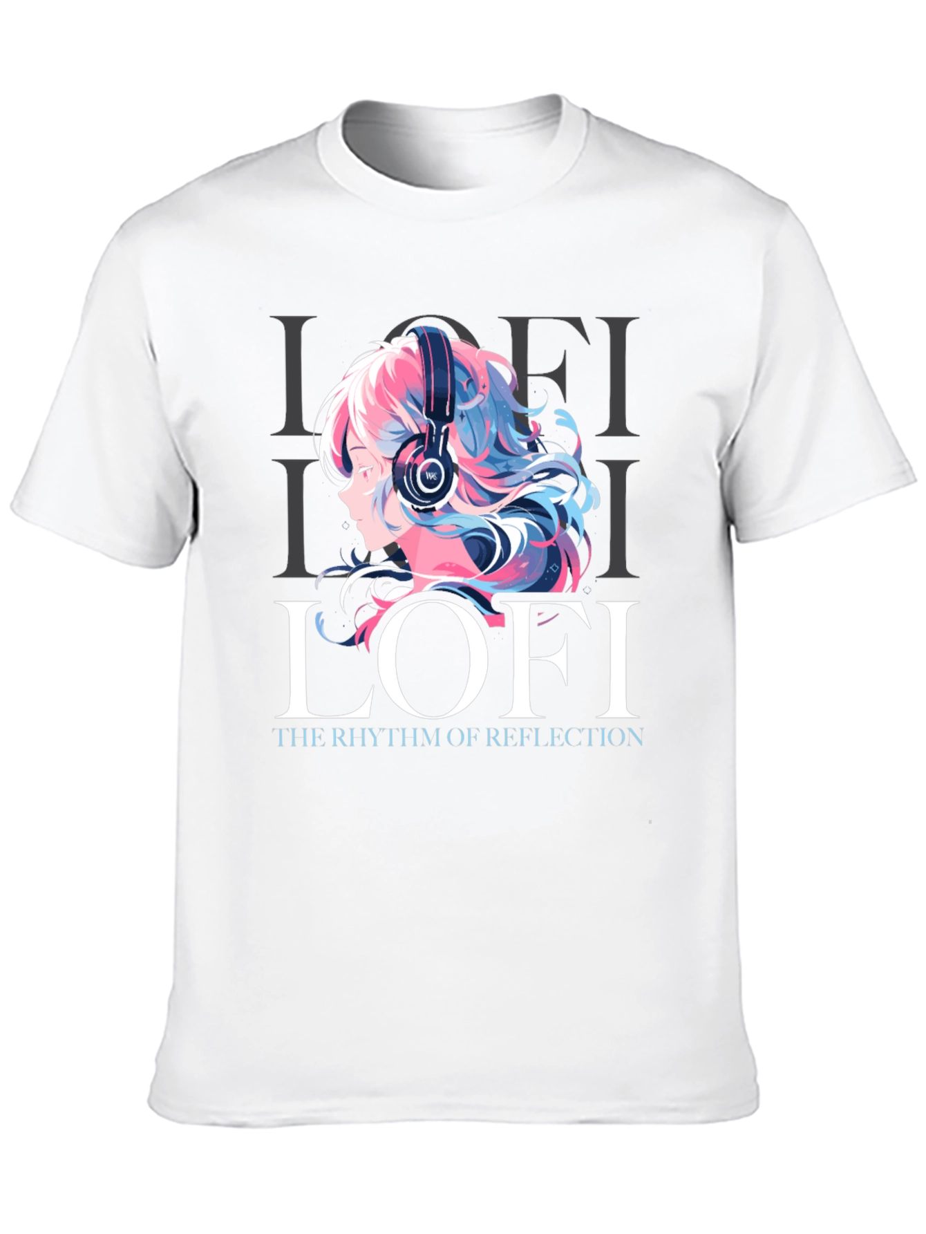 Black Lofi Anime Girl Graphic Tee - Comfortable Unisex T-Shirt view 10