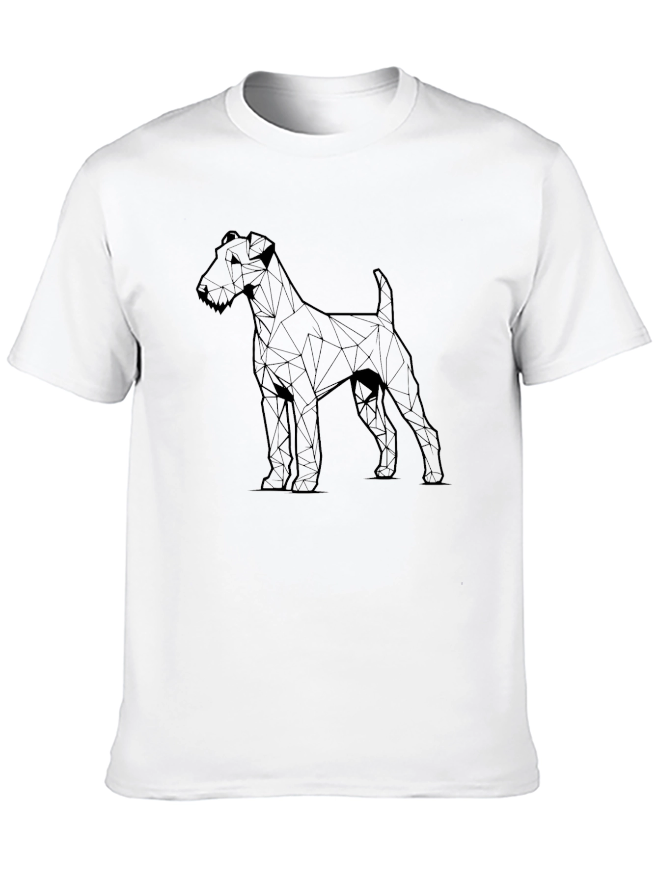 Black Geometric Dog Graphic Tee - Men's Black T-Shirt view 10