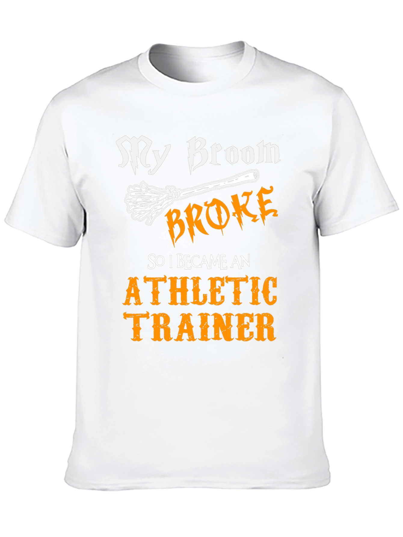 Black Funny Athletic Trainer T-Shirt: My Broom Broke! view 10