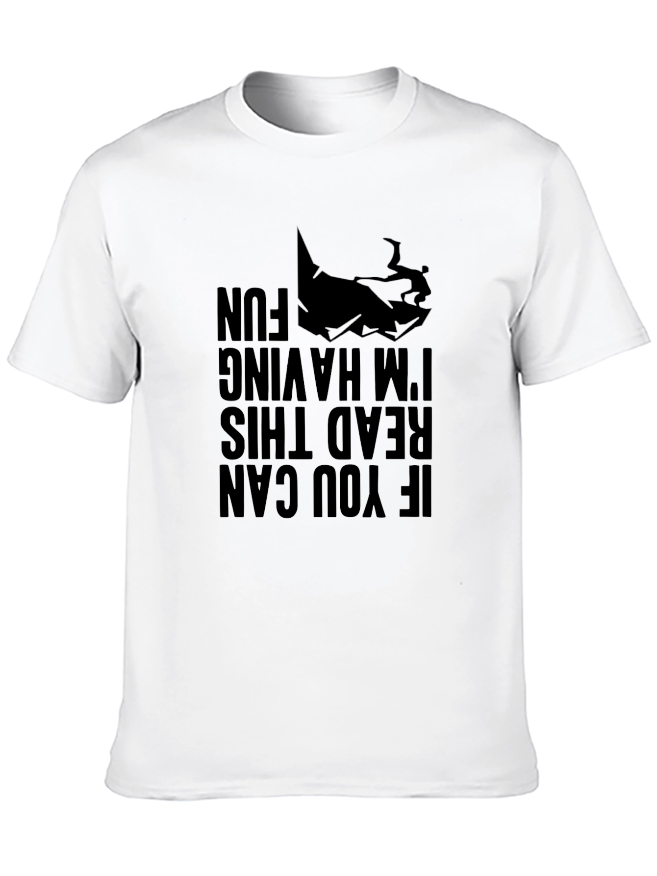 Black Funny Upside Down Graphic Tee - If You Can Read This T-Shirt view 10