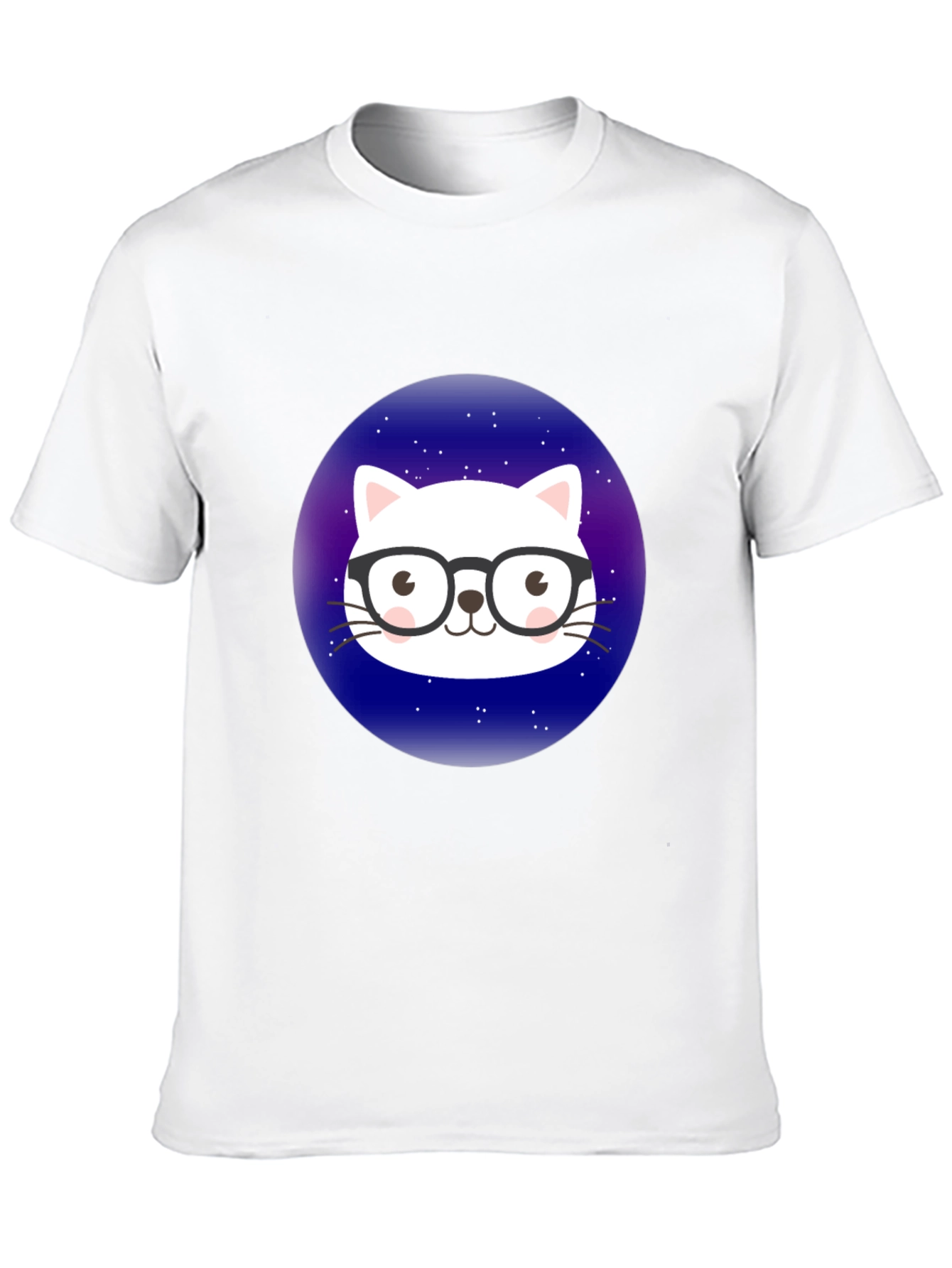 Black Cool Cat in Space T-Shirt view 10