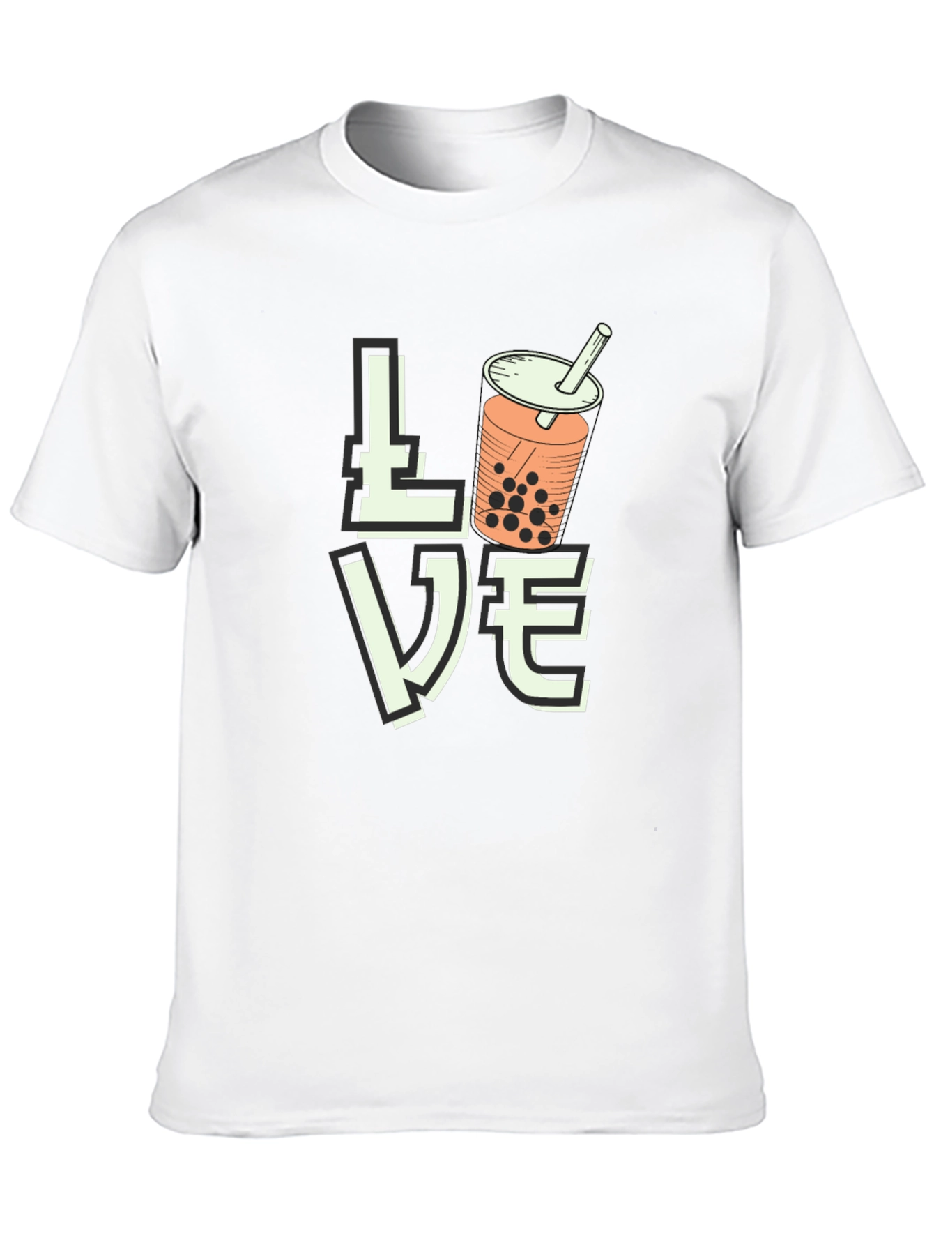 Black Love Bubble Tea Graphic T-Shirt - Black view 10