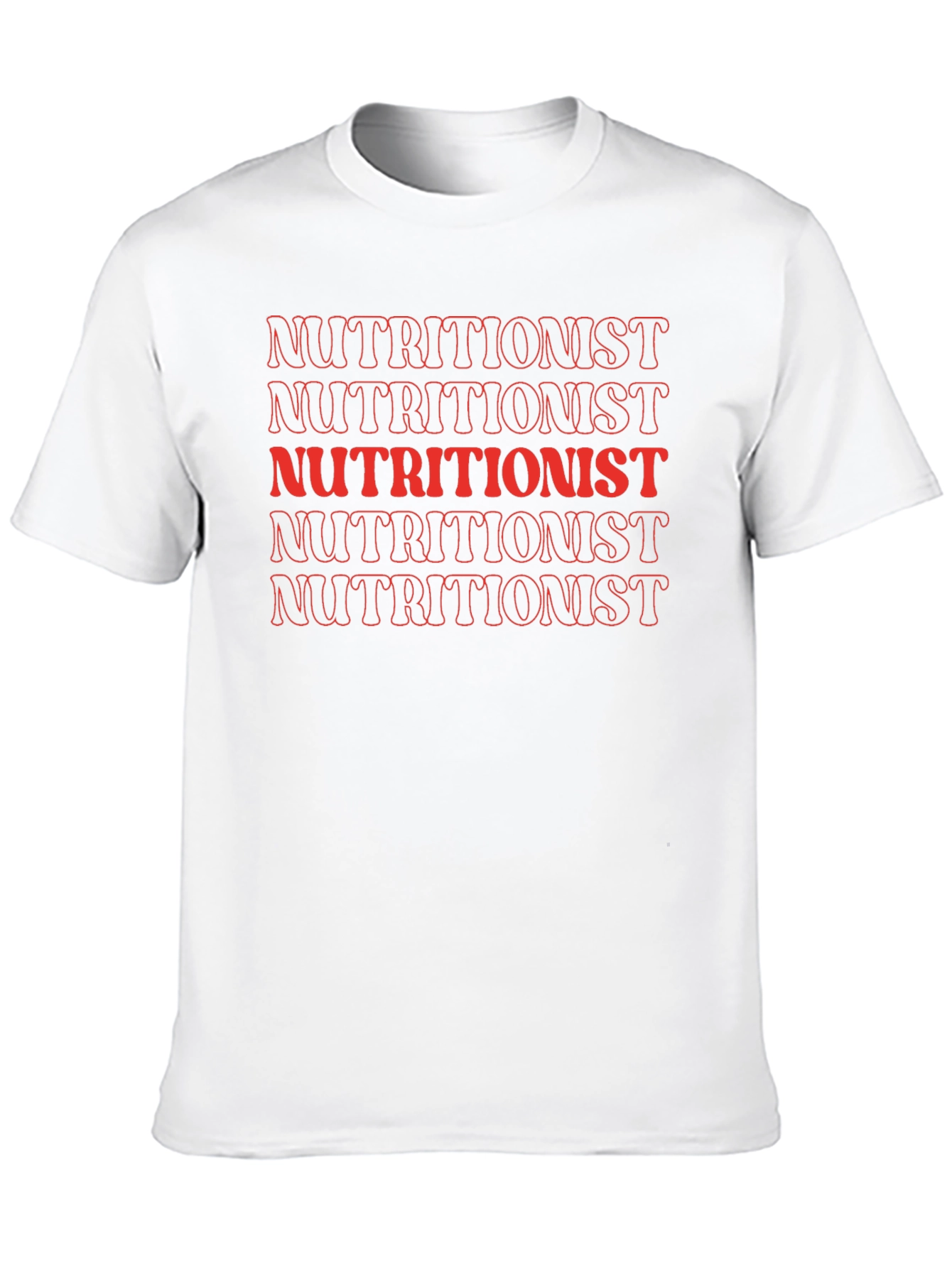 Black Nutritionist T-Shirt - Red Retro Text Design view 10
