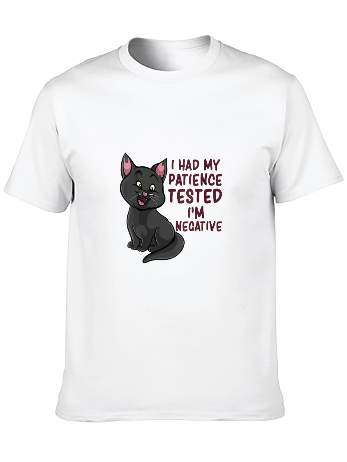 Black Patience Tested Negative Cat T-Shirt view 10