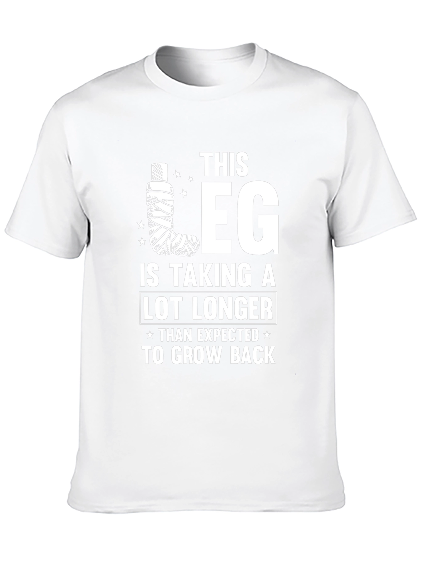 Black Humorous Leg Injury T-Shirt - Grow Back Recovery Tee view 10