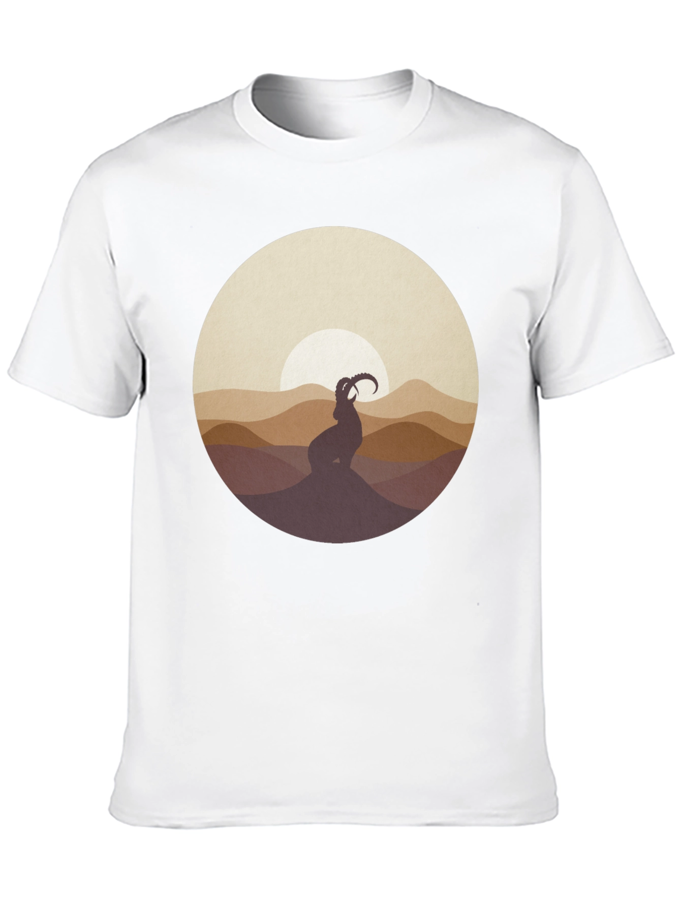 Black Mountain Goat Silhouette T-Shirt - Black view 10